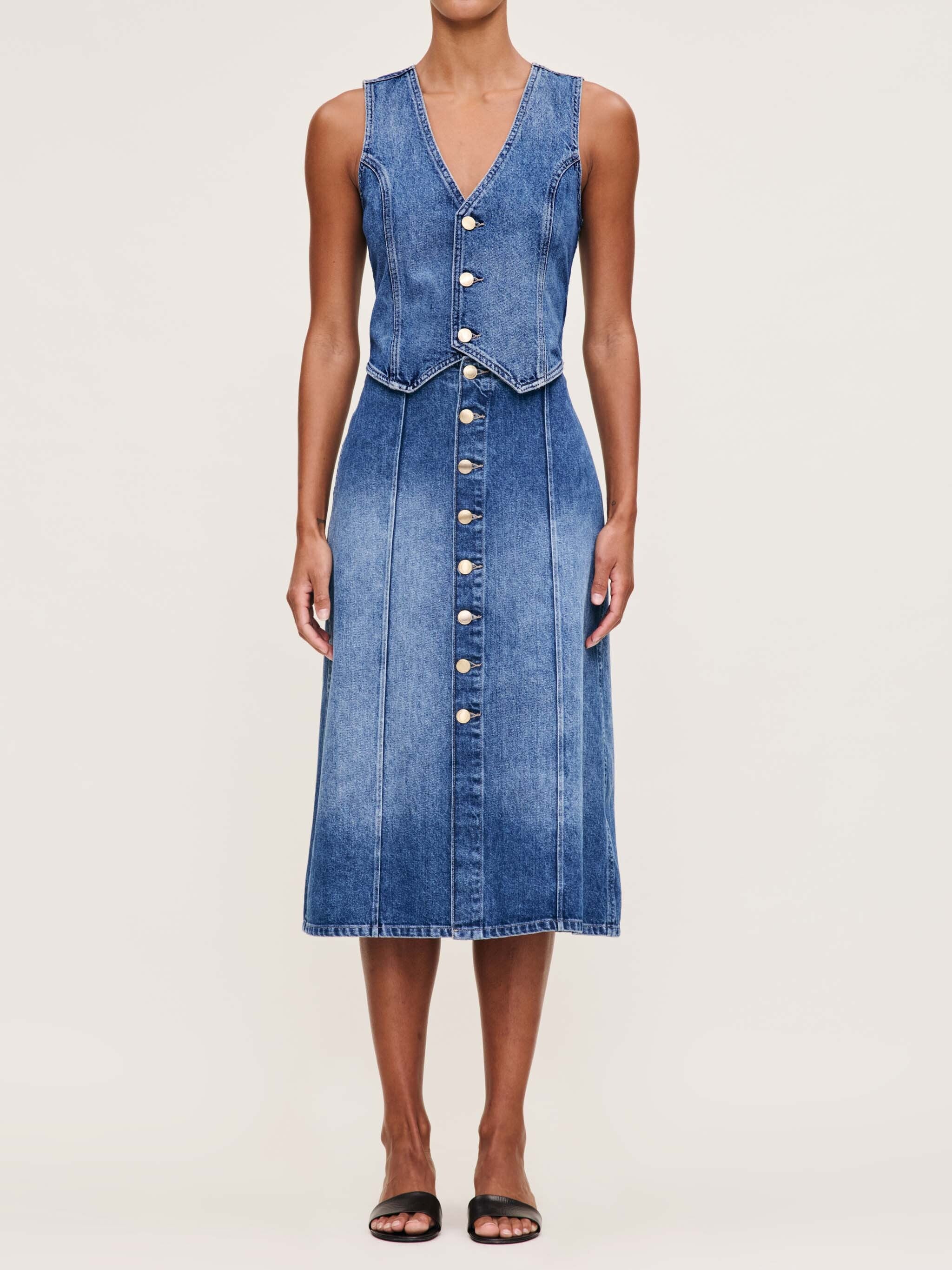 women's blue jean skirt