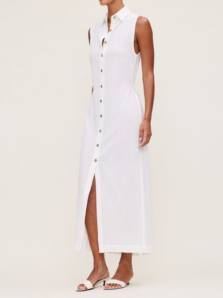 ワンピース Nodress Cotton Dress White Nodress White Lace Trim Pleated Cotton Dress – Nφdress