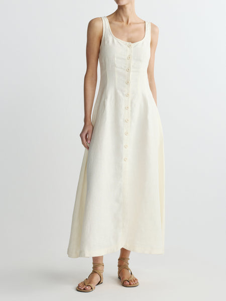 monteau linen dress Montauk Sleeveless Maxi Dress, Crema Linen x-styleCode:BMF2384 hued Pink Floral and Champagne Bottles Long Sleeve Color:Natural Crochet