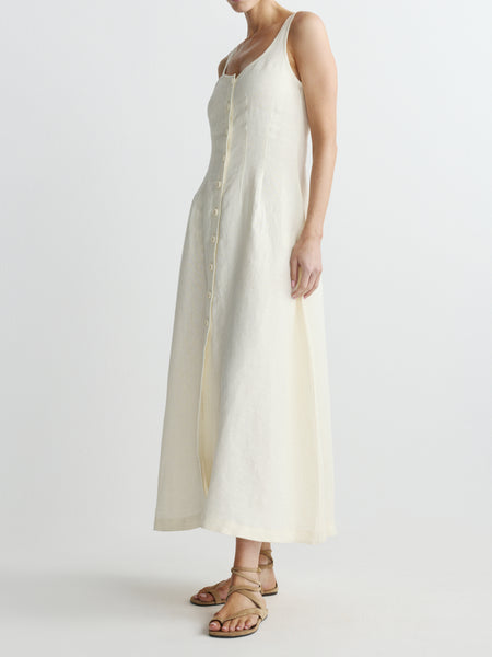 klasiks linen dress Marie Dress In Linen Double Cream / LG