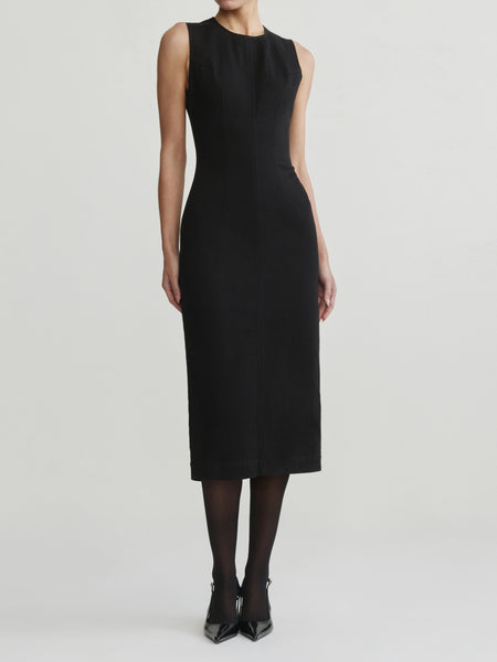 Esme Midi Denim Dress in Black - Instasculpt