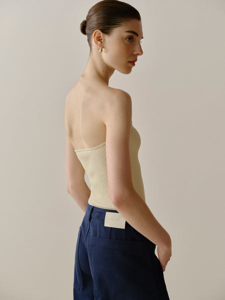 Tube Top Instasculpt™ Rib | Ecru | DL1961 Premium Denim