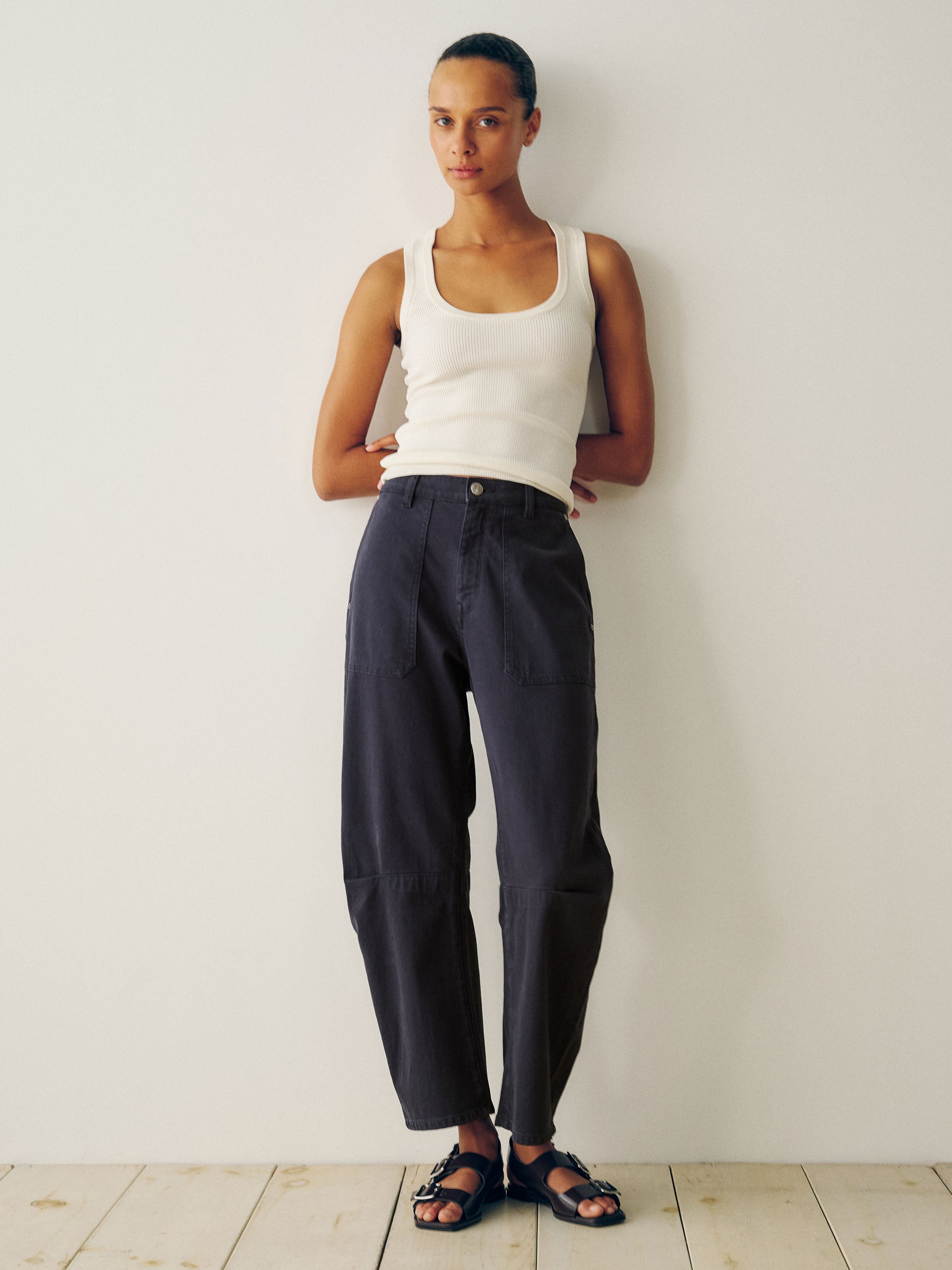 Women's Navy Blue Twill Jogger