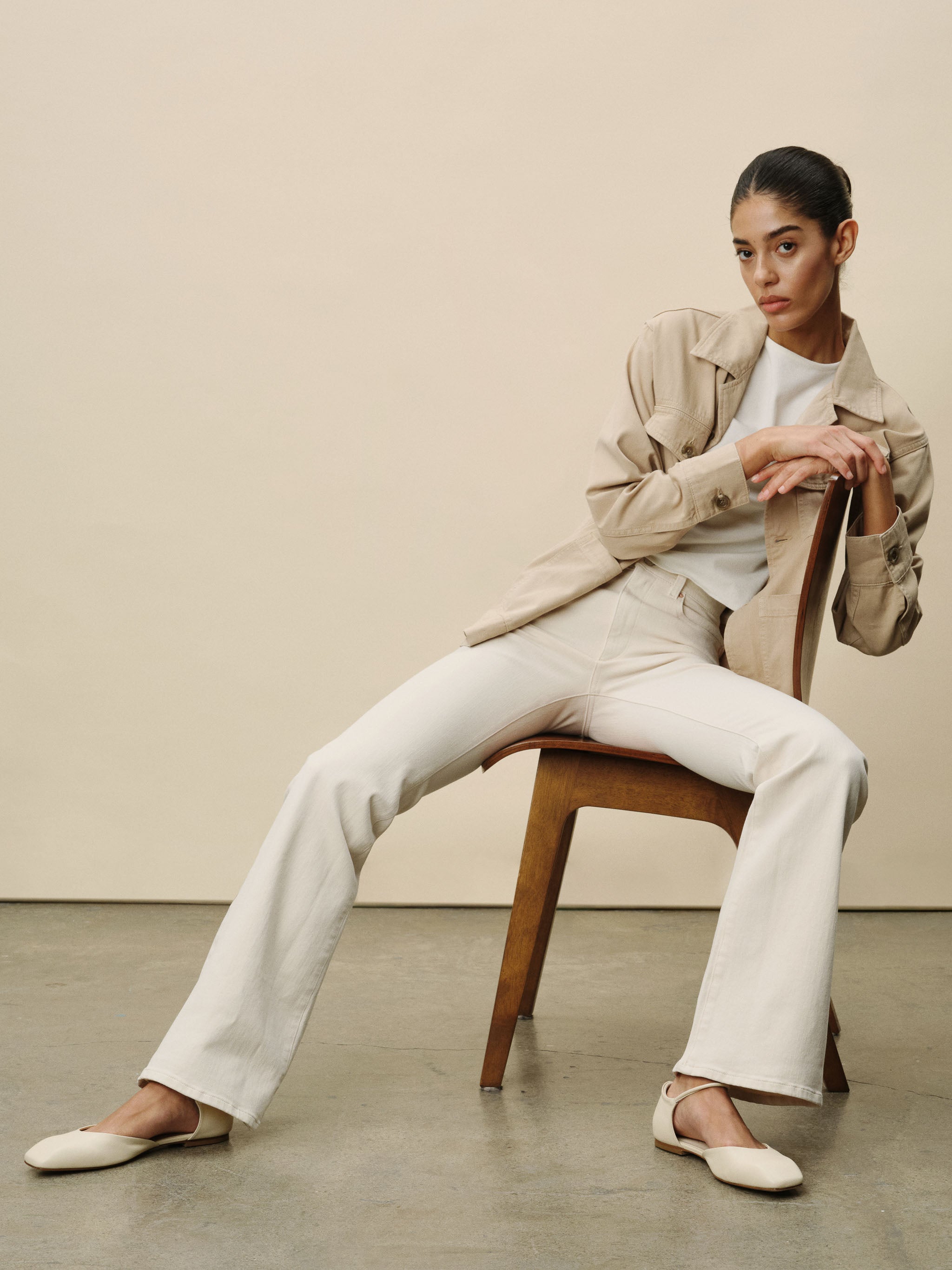 women's bootcut white jean