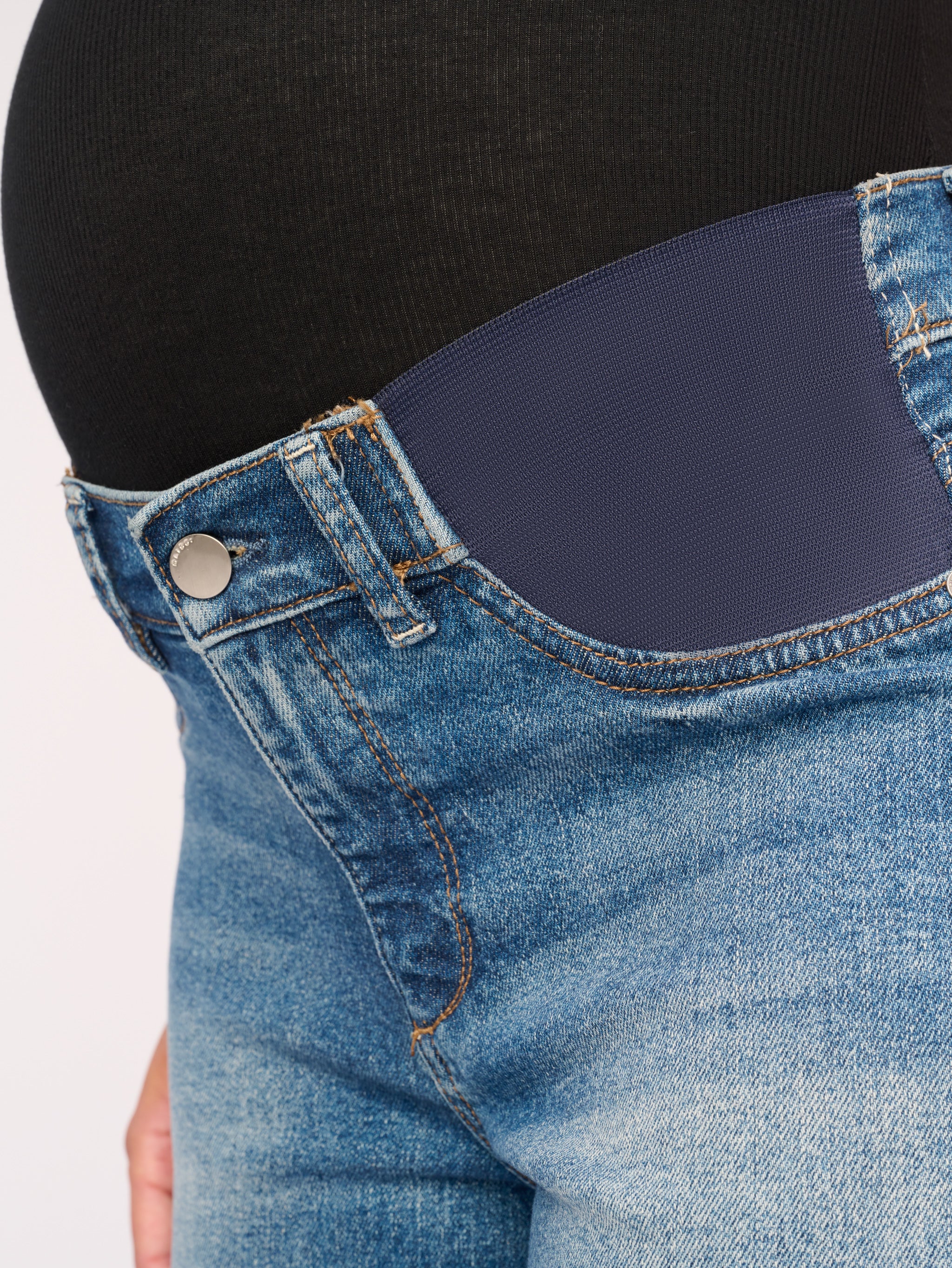 women's maternity wide leg blue jean