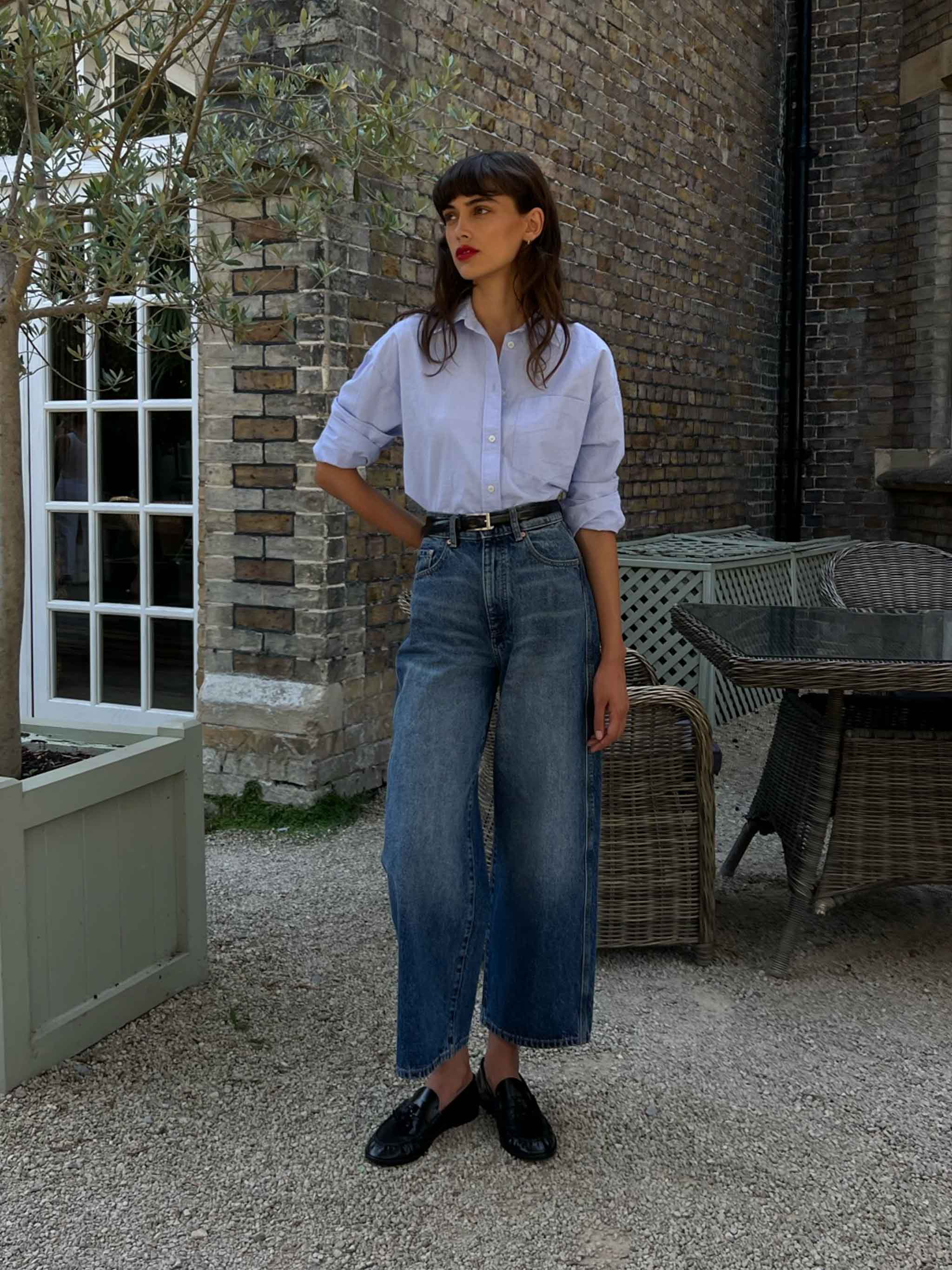 women's barrel blue jean