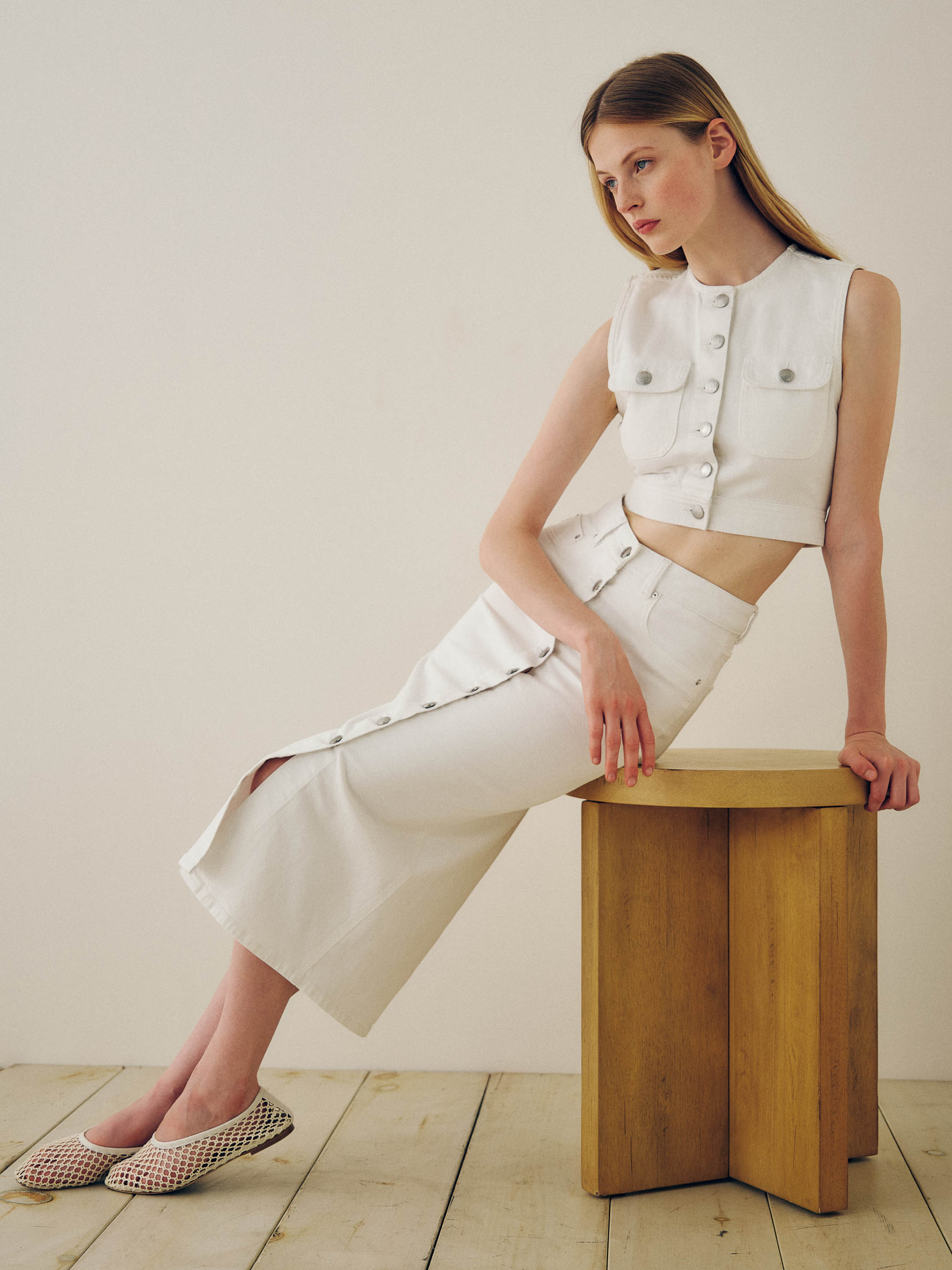 Vest Cropped | White