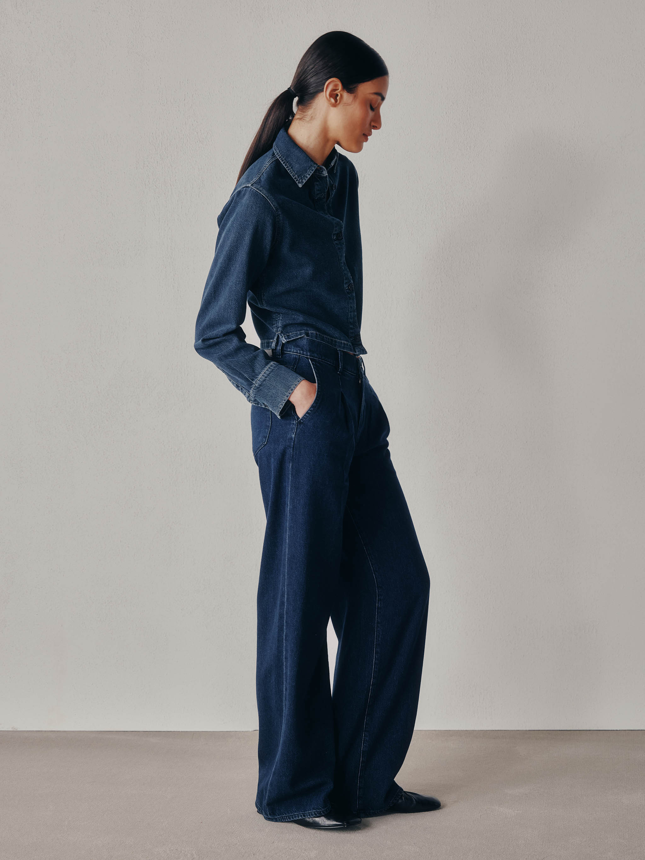 women's shirt blue jean