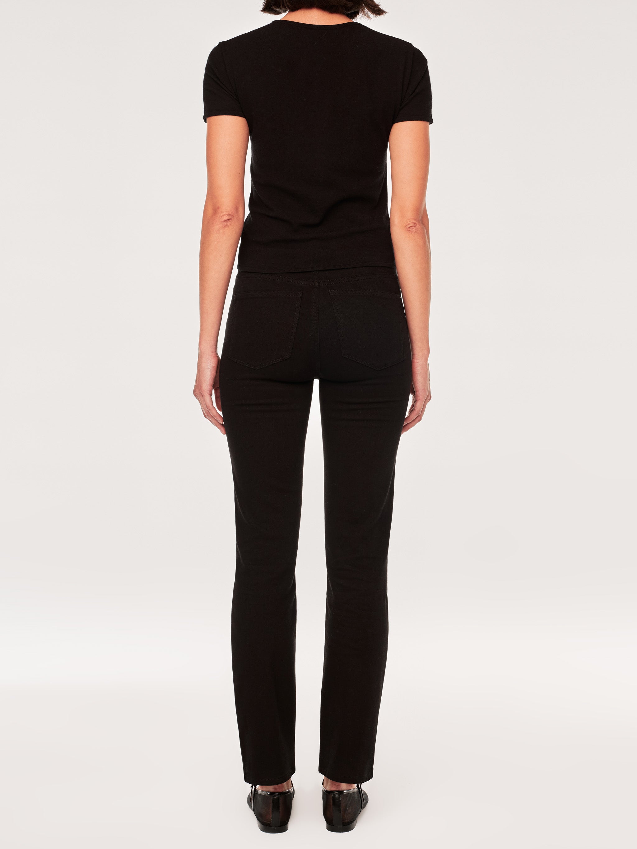 women's straight black jean