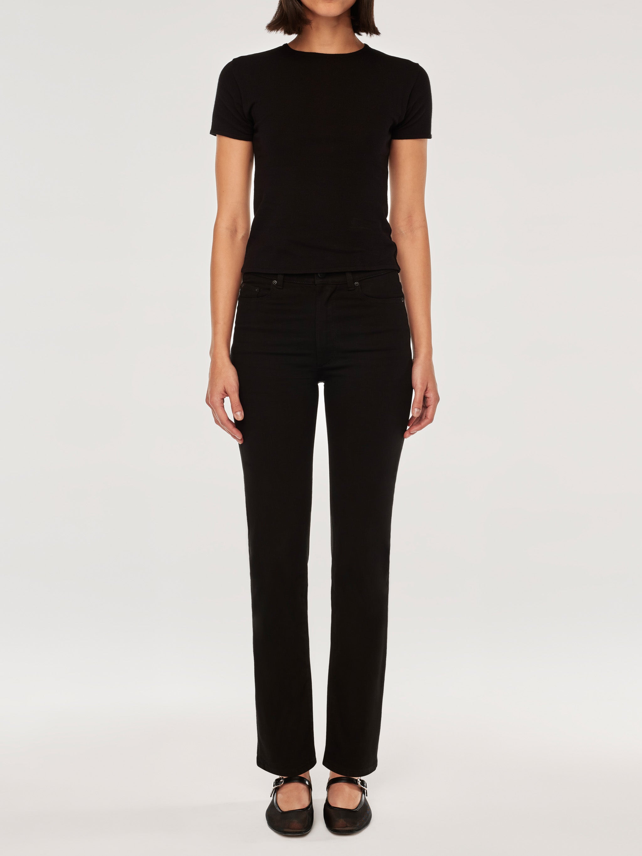 women's straight black jean