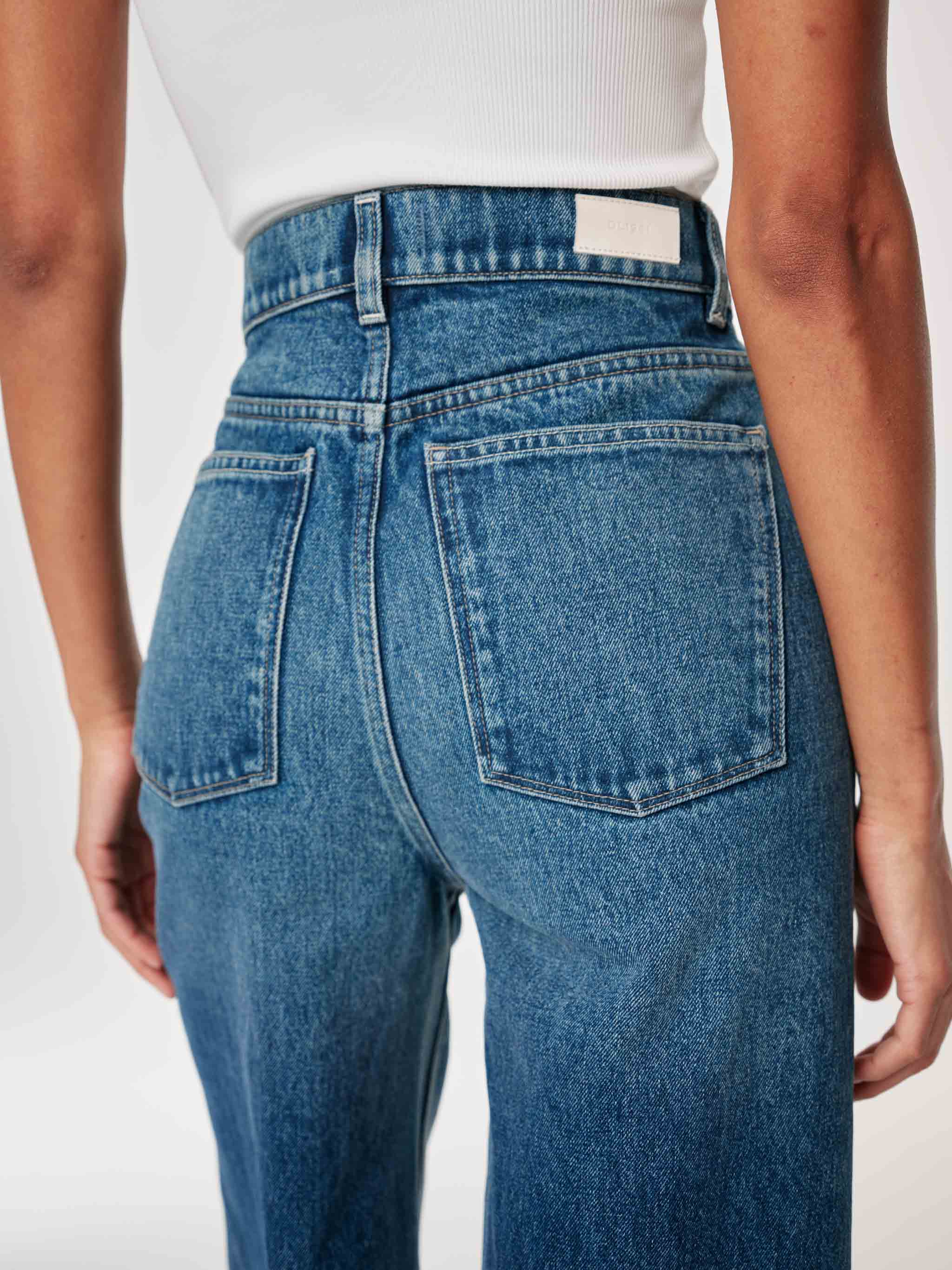 women's wide leg blue jean