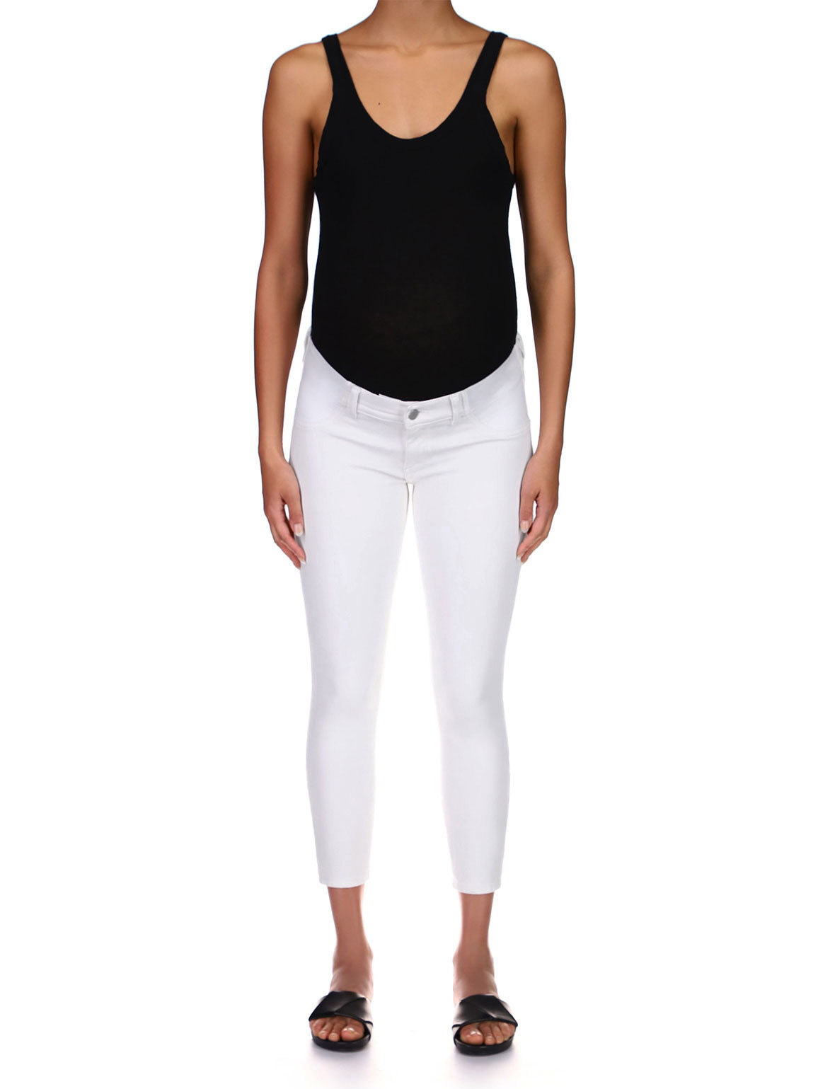 women's maternity skinny white jean