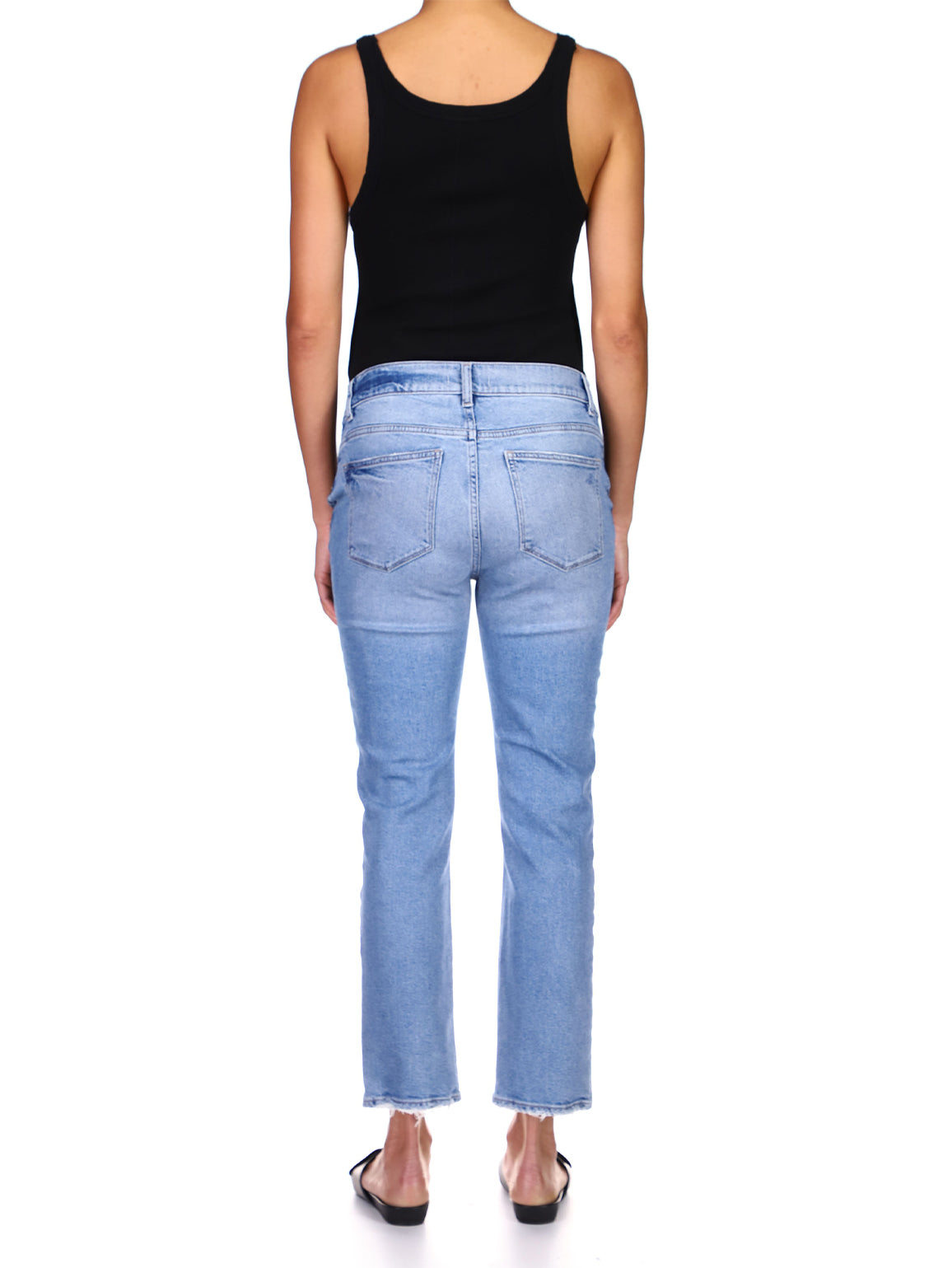 women's straight blue jean