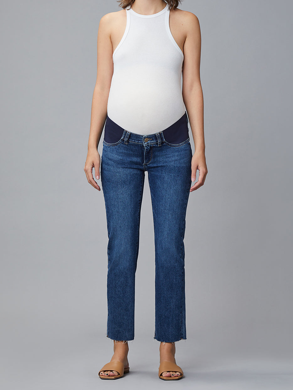 women's straight blue jean