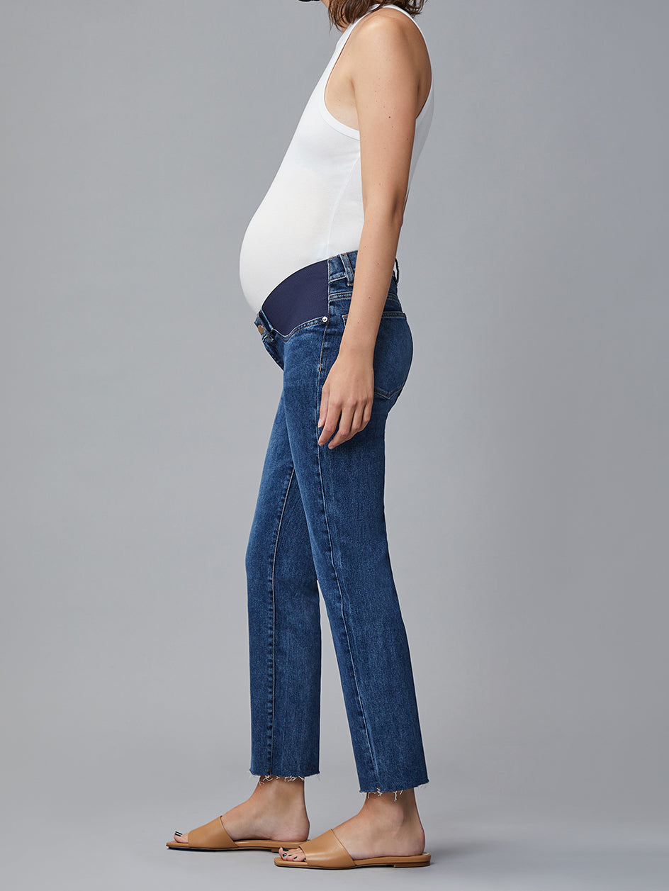 women's straight blue jean