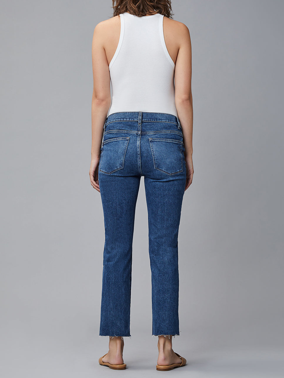 women's straight blue jean
