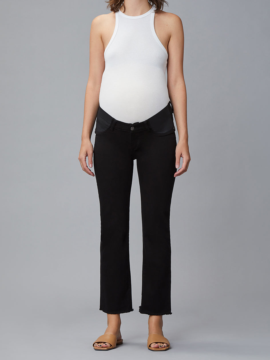 women's maternity straight black jean