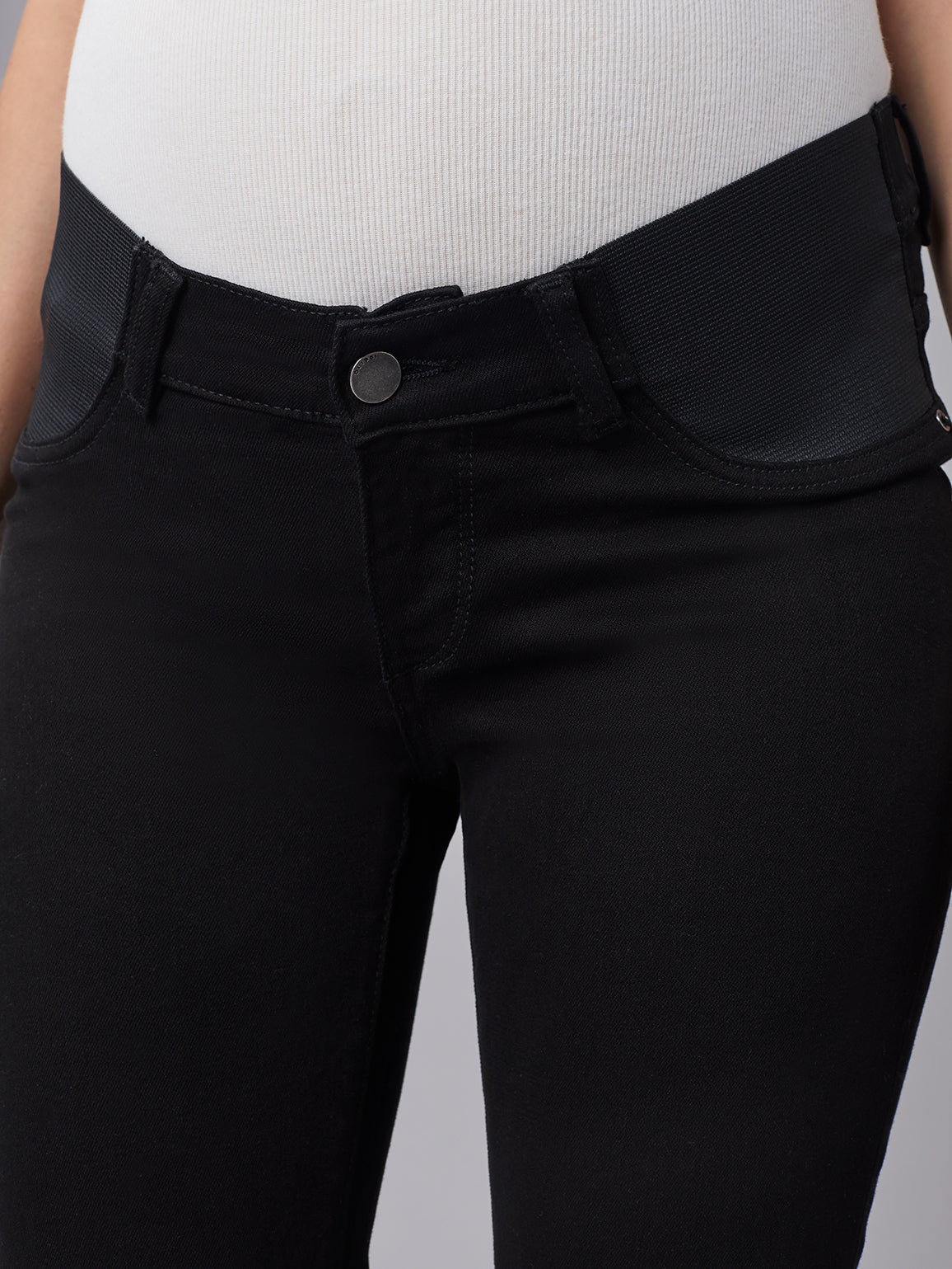women's maternity straight black jean