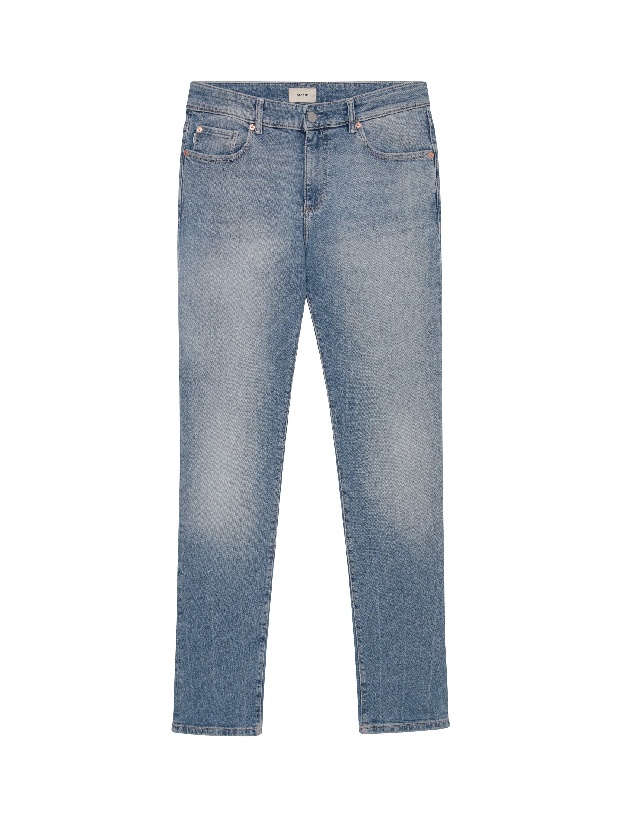 Russell Slim Straight Jeans | Aged Mid (Light Indigo)