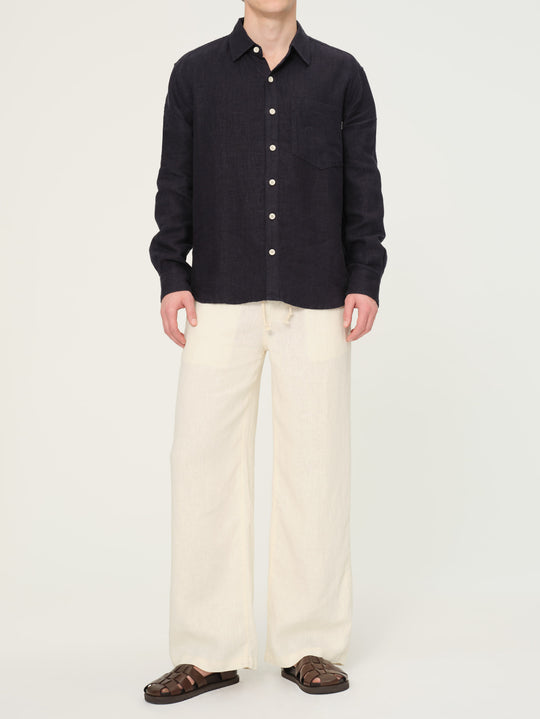 Glen Wide Leg Trouser | Flax Linen