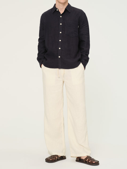 Glen Wide Leg Trouser | Flax Linen