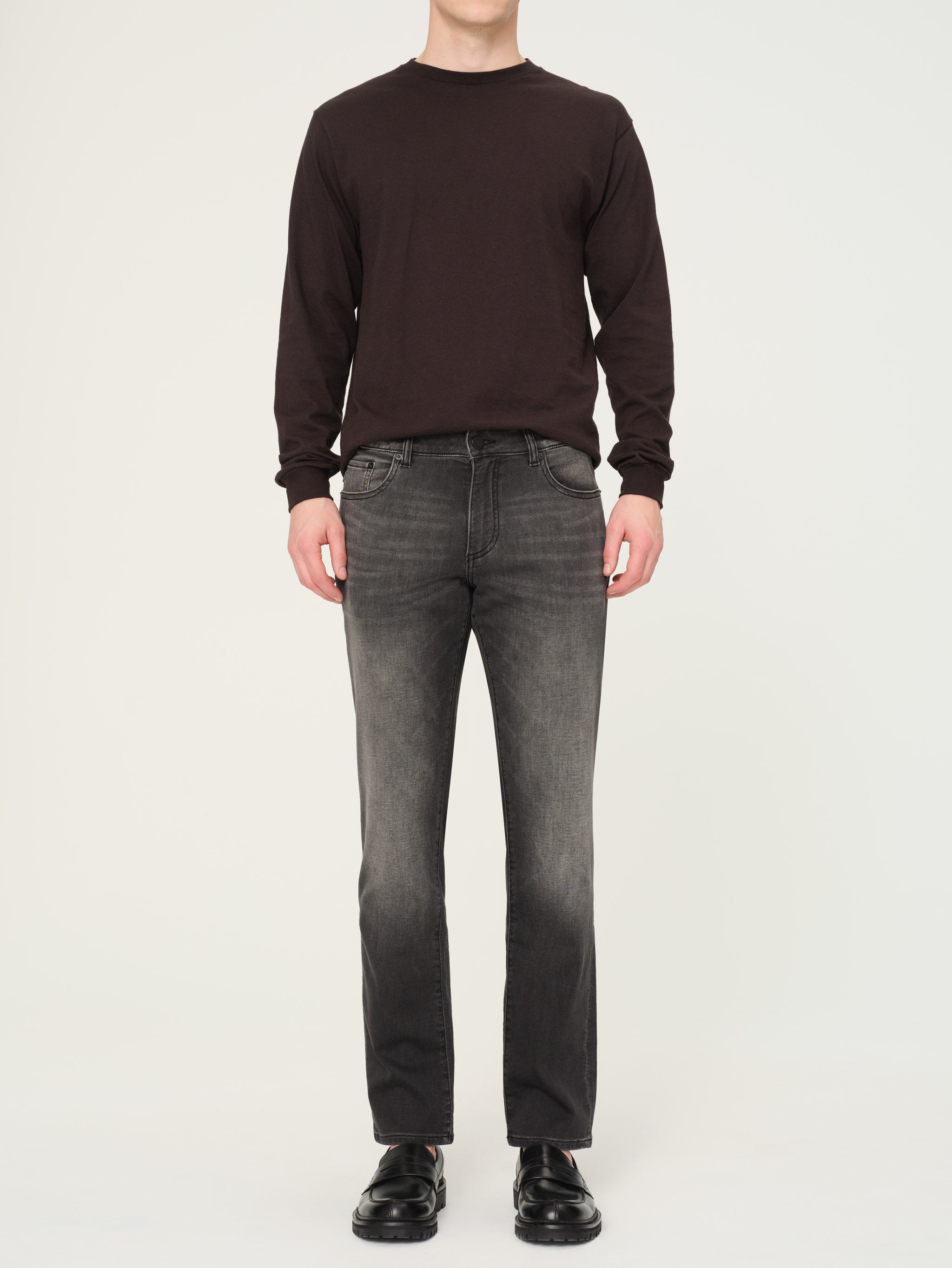 Nick Slim Jeans | Washed Black Knit