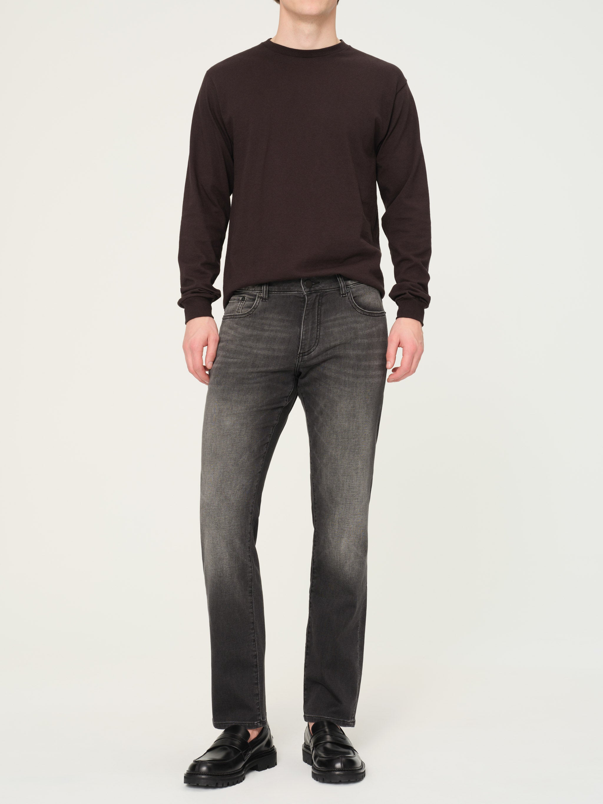 Nick Slim Jeans | Washed Black Knit