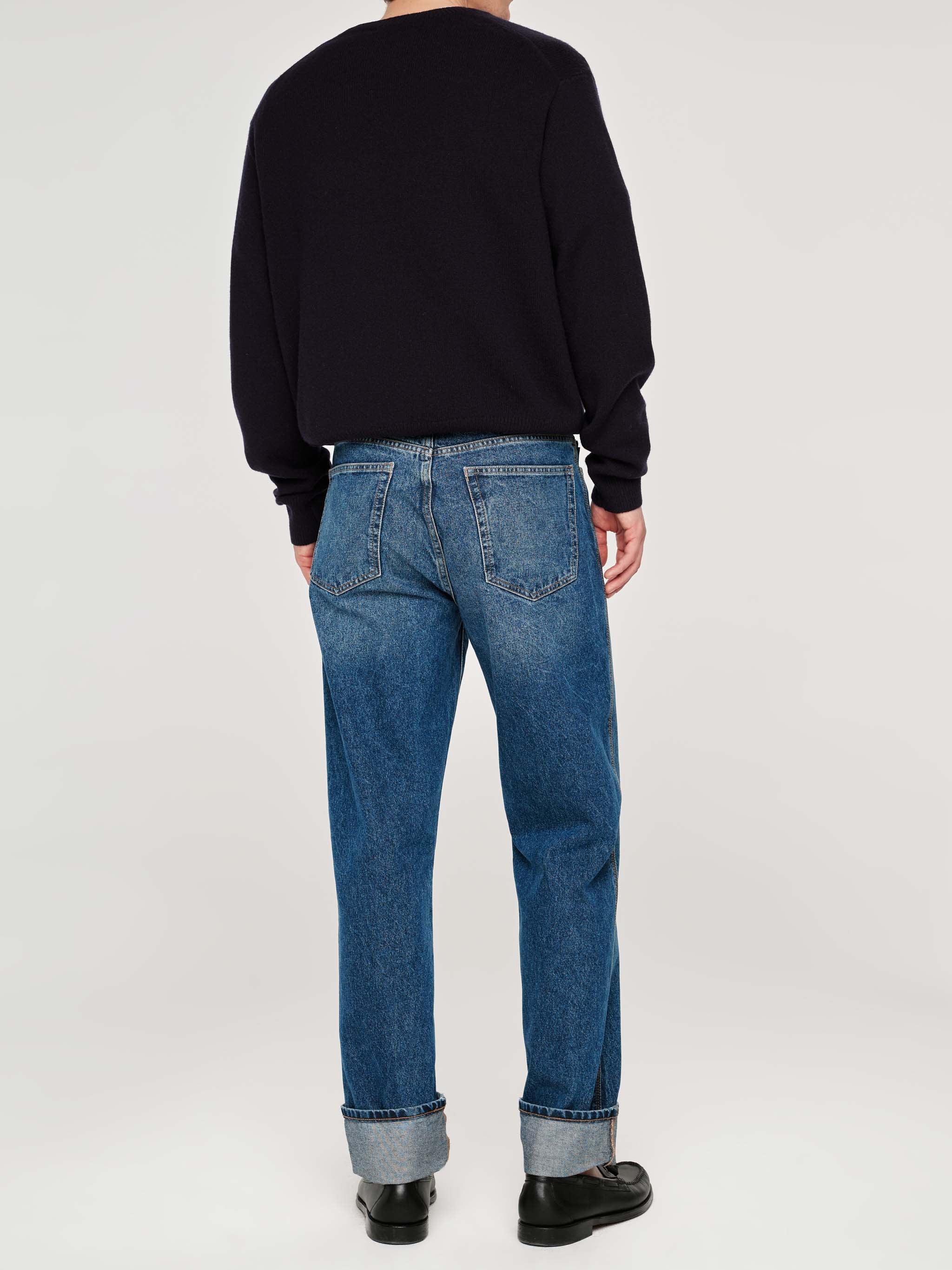 Noah Straight Jeans | Alamo Cuffed (Mid Indigo)