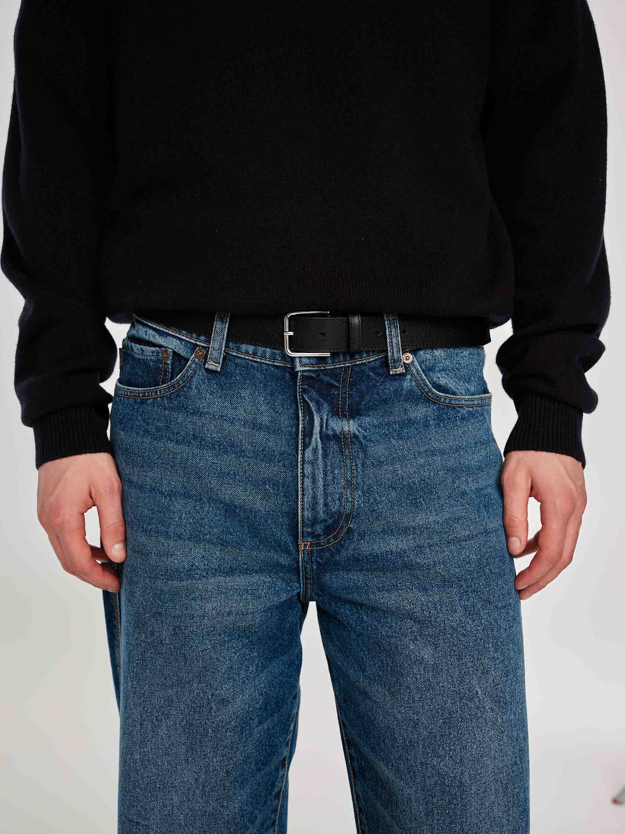 Noah Straight Jeans | Alamo Cuffed (Mid Indigo)