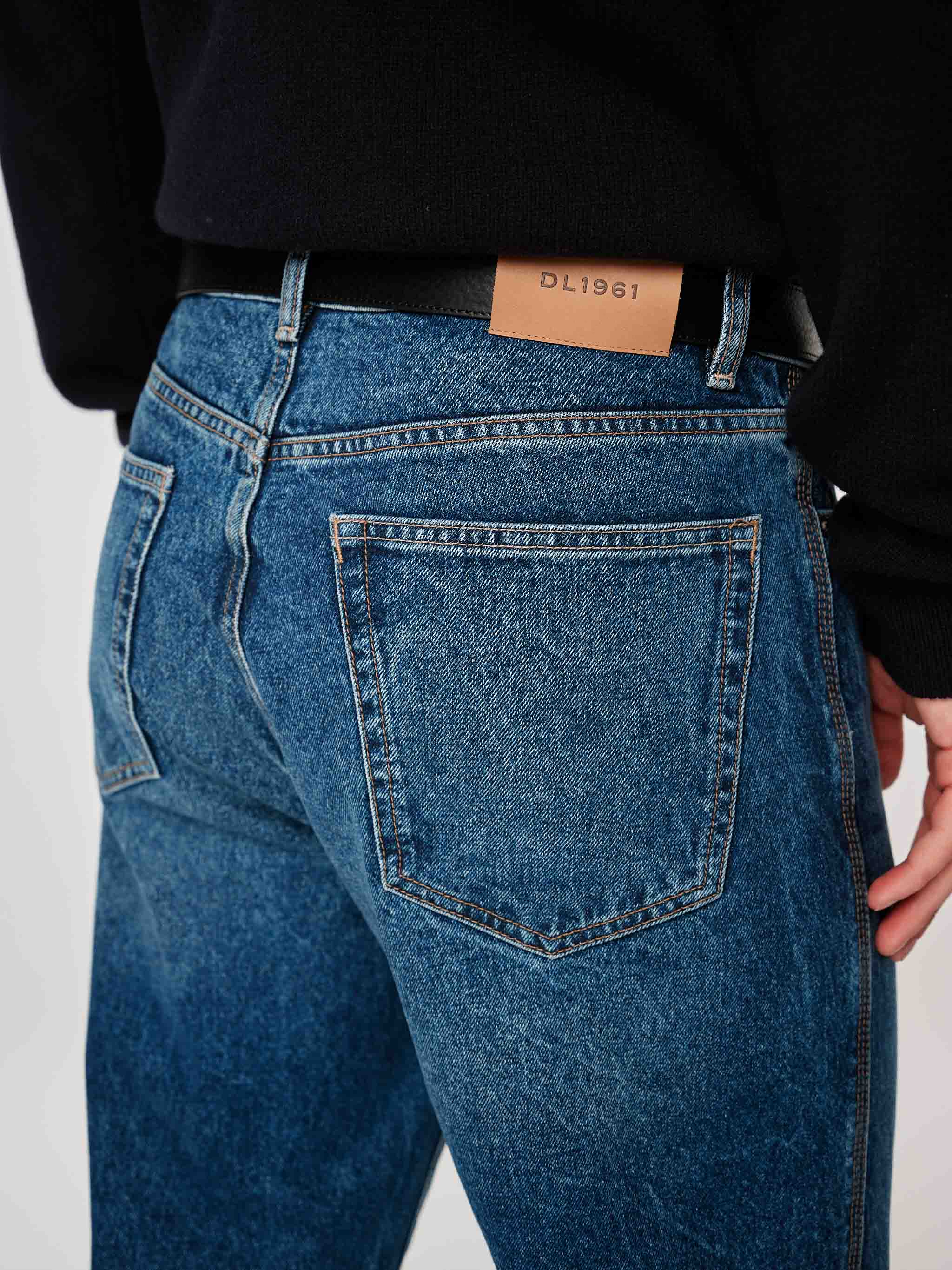 Noah Straight Jeans | Alamo Cuffed (Mid Indigo)