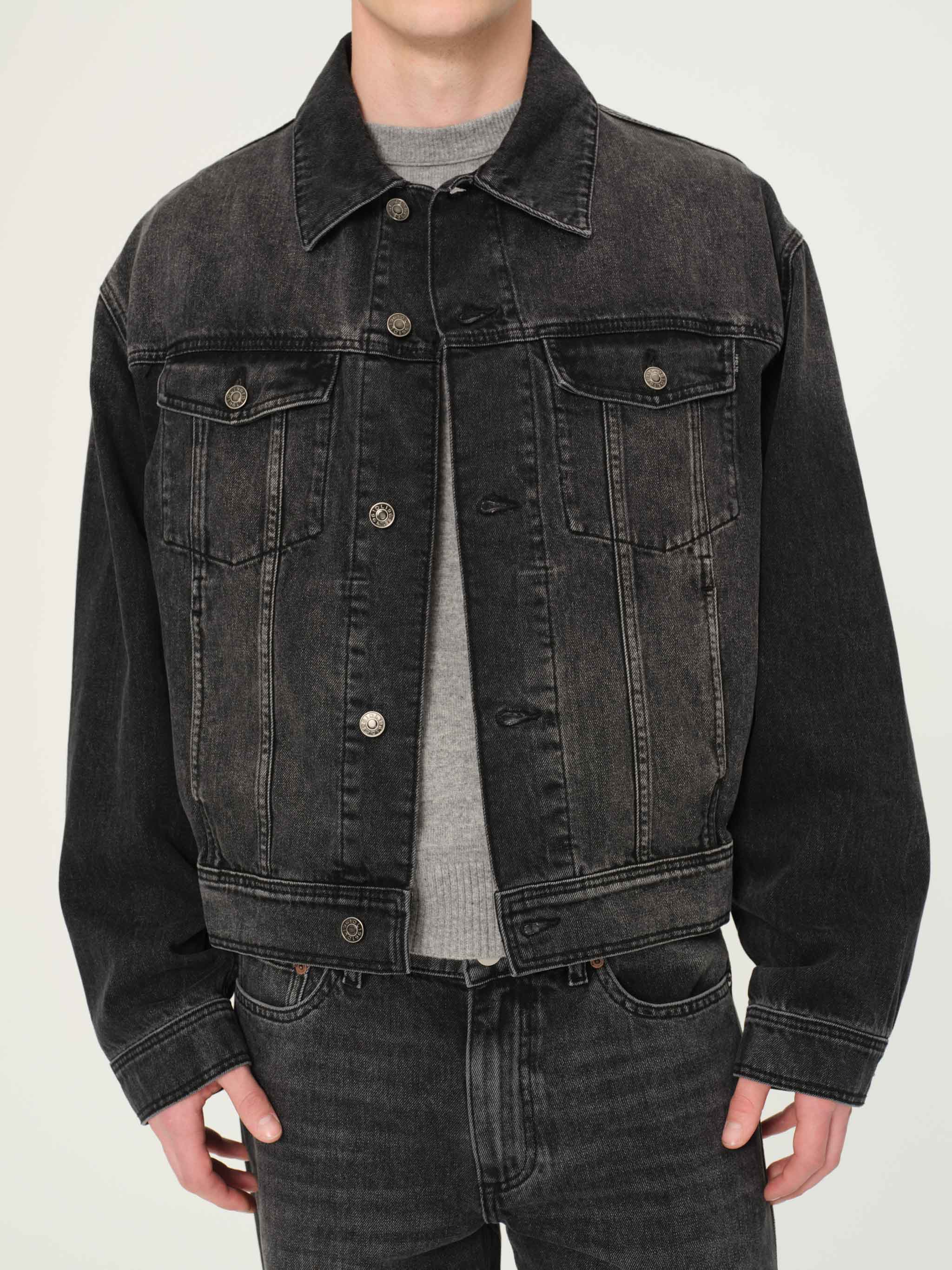 Jacky Relaxed Trucker Denim Jacket | Nightshade (Washed Black)