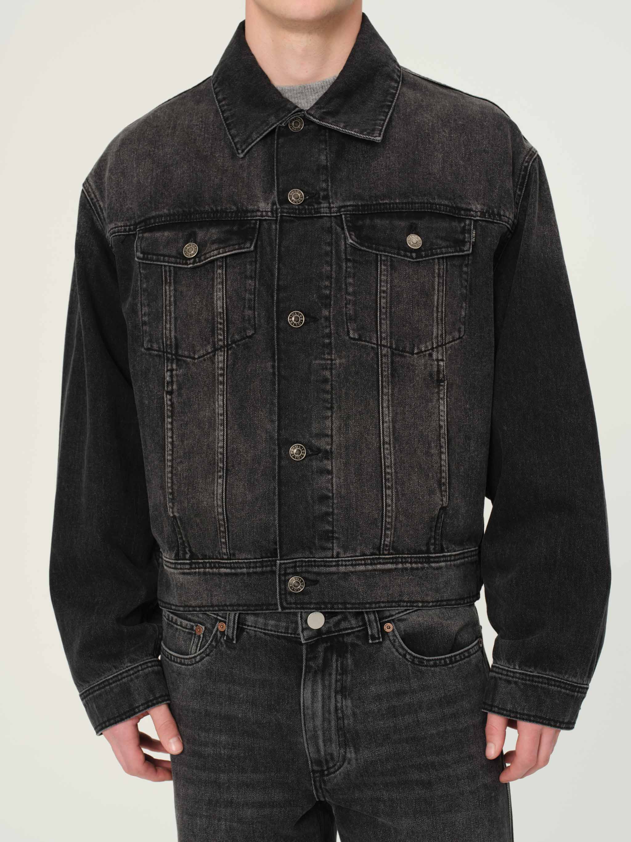 Jacky Relaxed Trucker Denim Jacket | Nightshade (Washed Black)