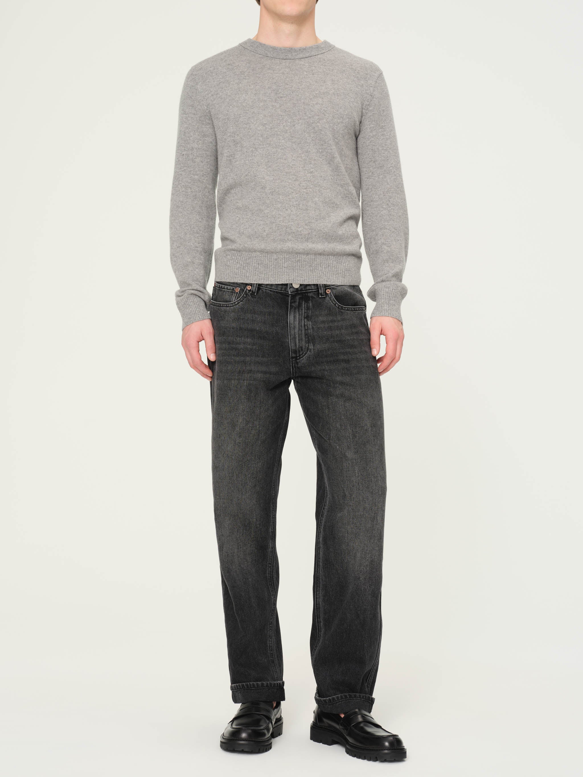 Noah Straight Jeans | Nightshade Cuffed (Washed Black)