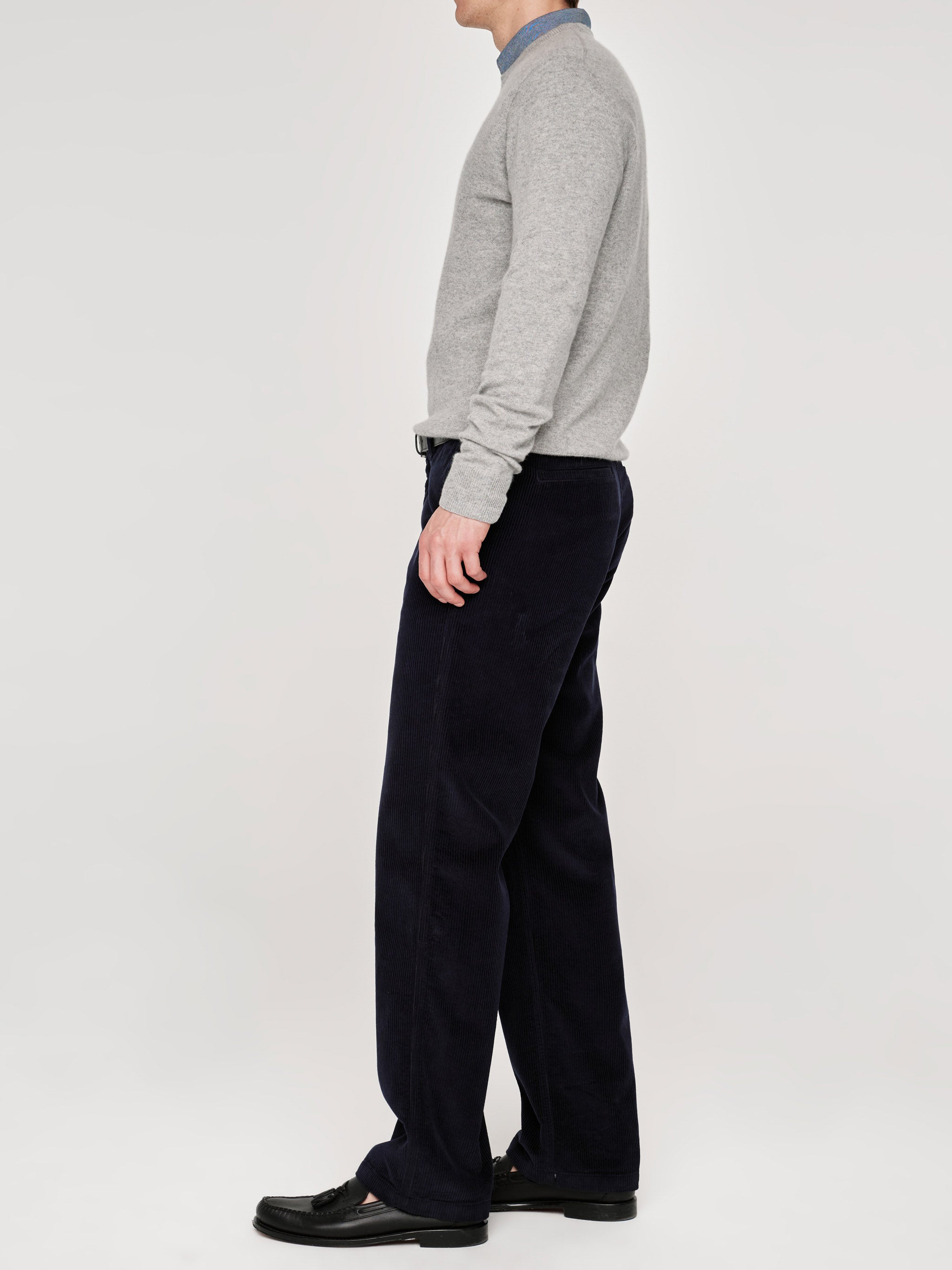 Kurt Loose Straight Trouser | Deep Marine