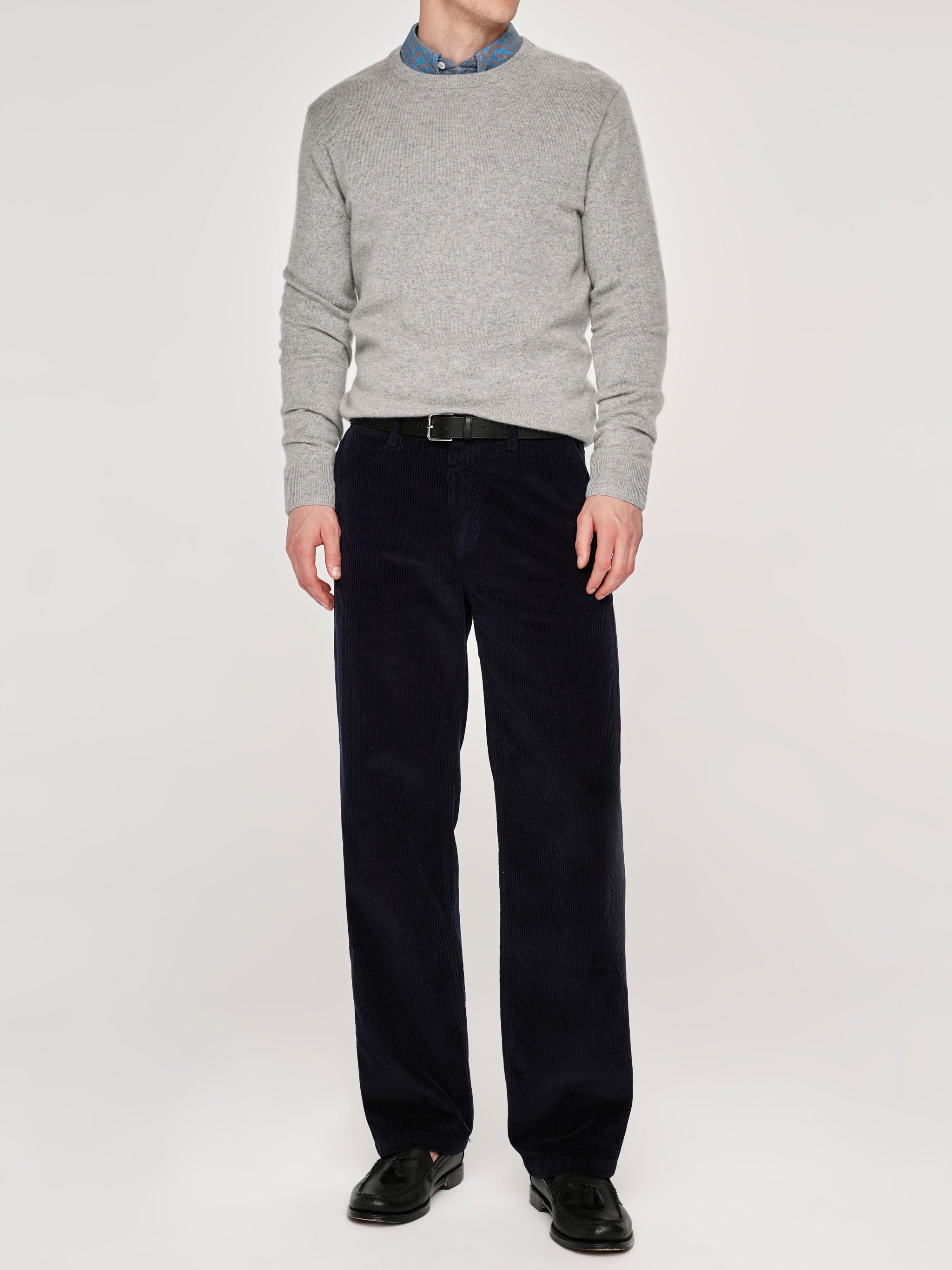 Kurt Loose Straight Trouser | Deep Marine