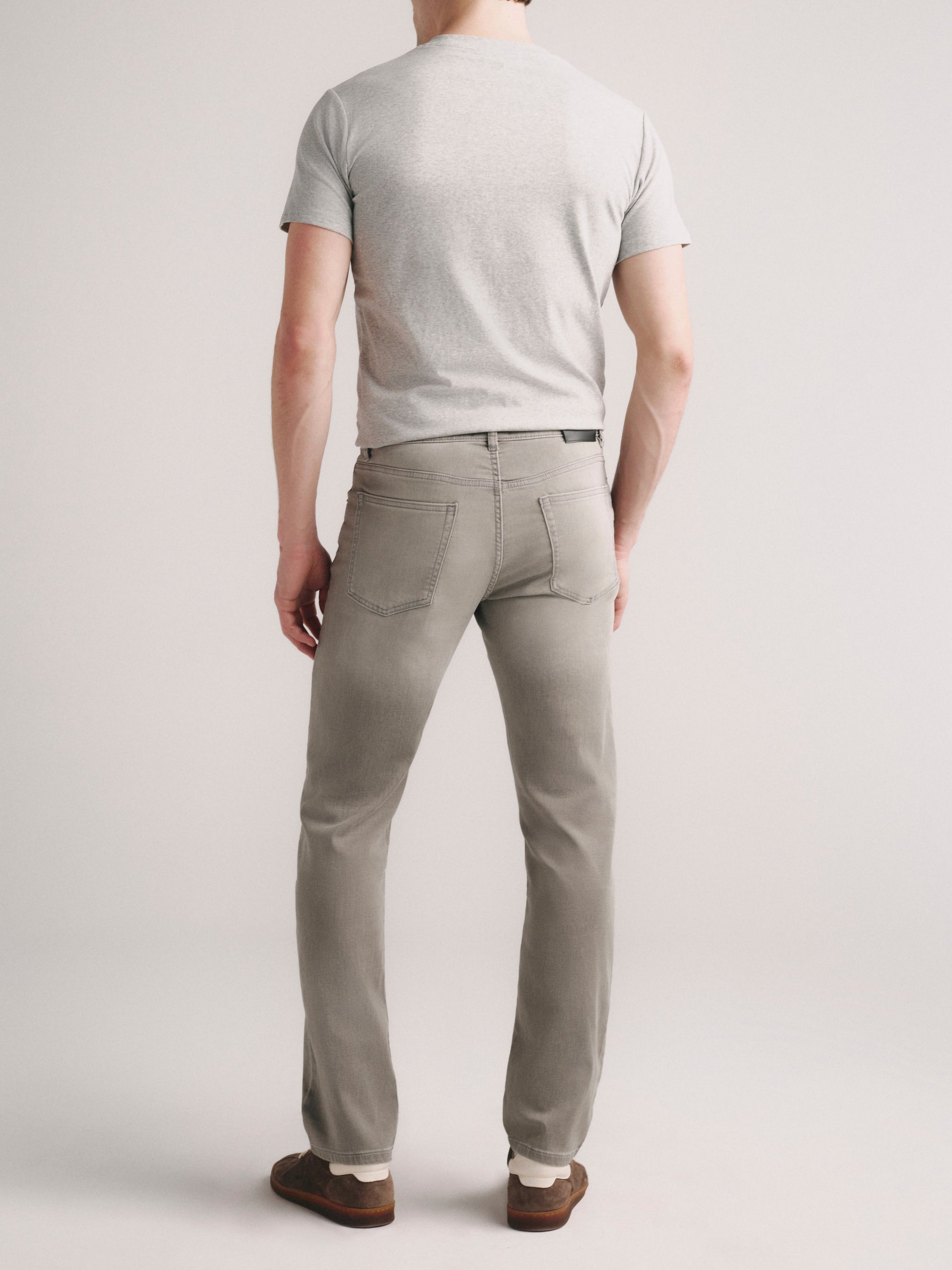 Russell Slim Straight Jeans | Washed Grey Knit