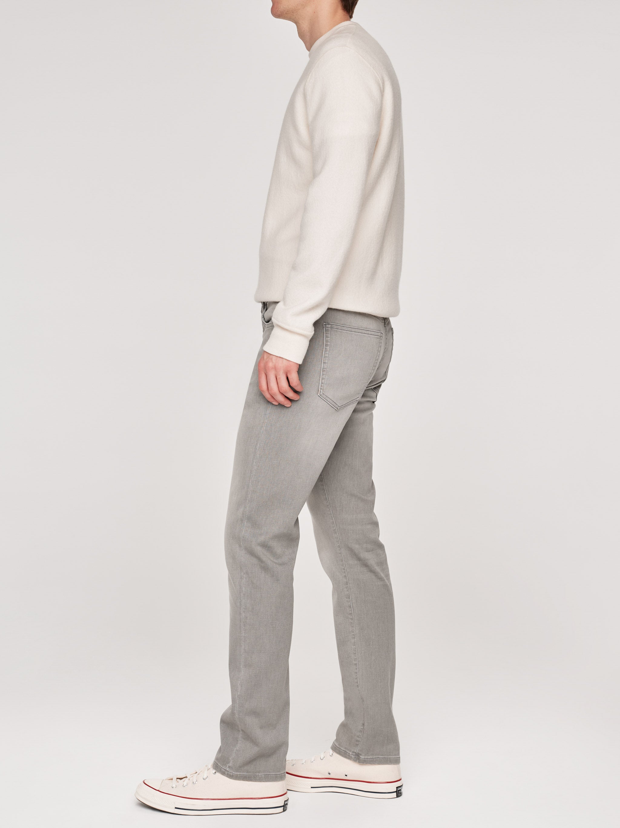 Russell Slim Straight Jeans | Washed Grey Knit