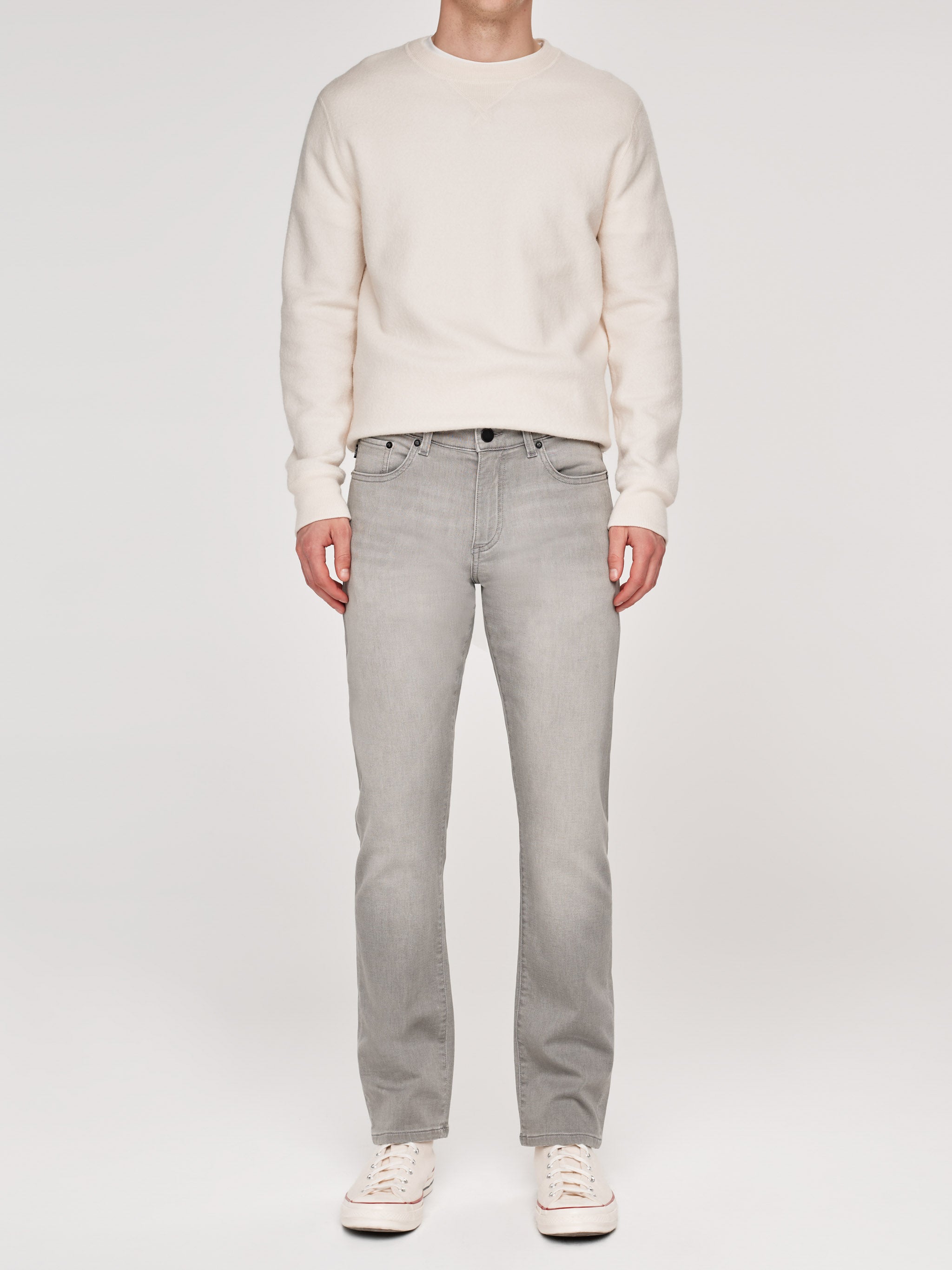 Russell Slim Straight Jeans | Washed Grey Knit