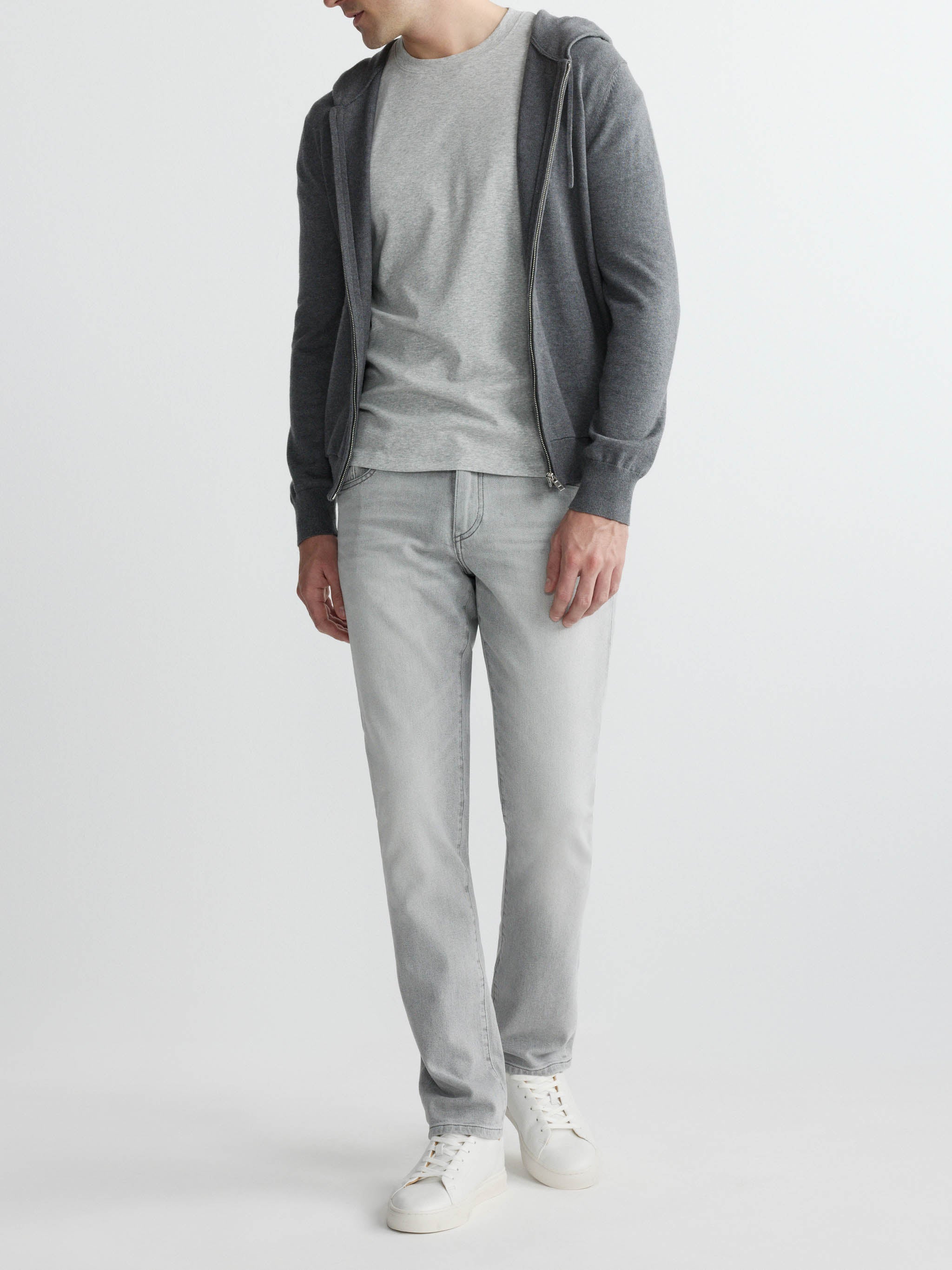 Ribbed Crewneck Tee | Grey