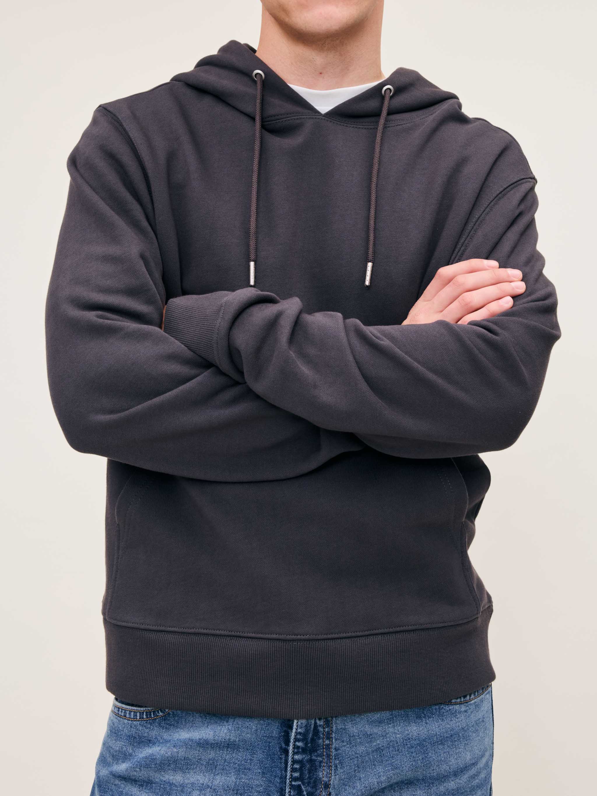 Men's Grey Cotton Hoodie