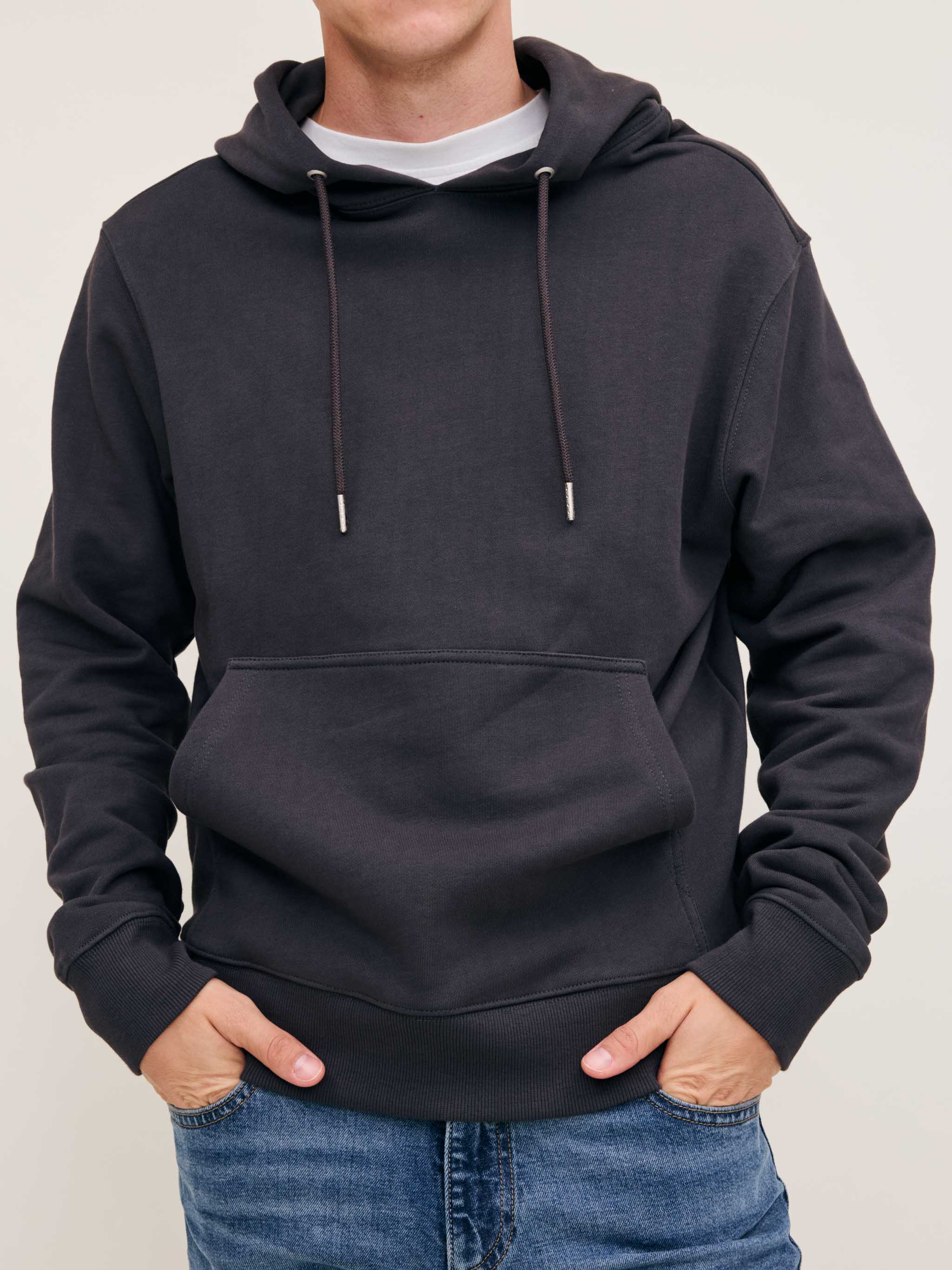 Men's Grey Cotton Hoodie