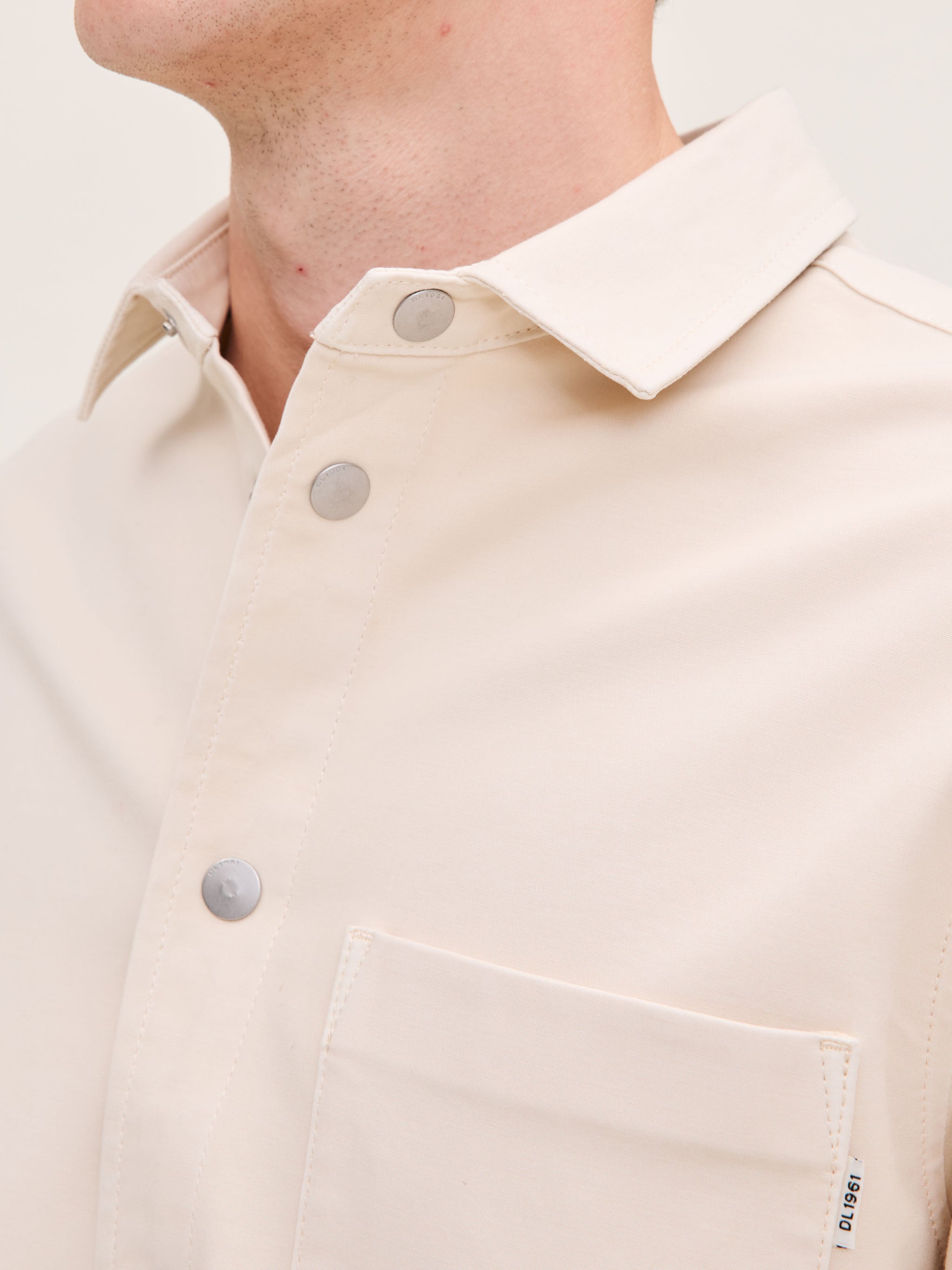 Men's Light Cream Shirt Jacket