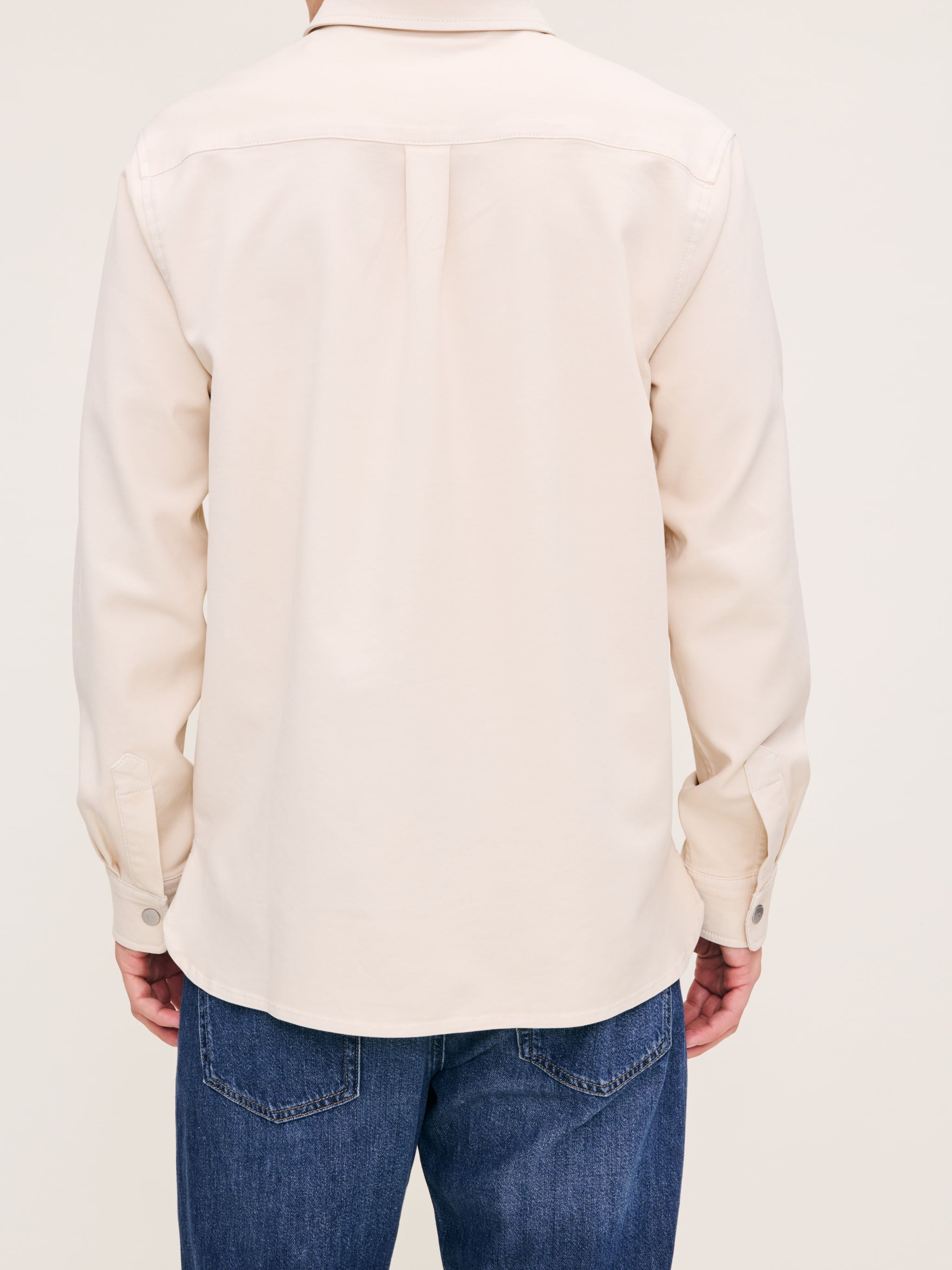 Men's Light Cream Shirt Jacket