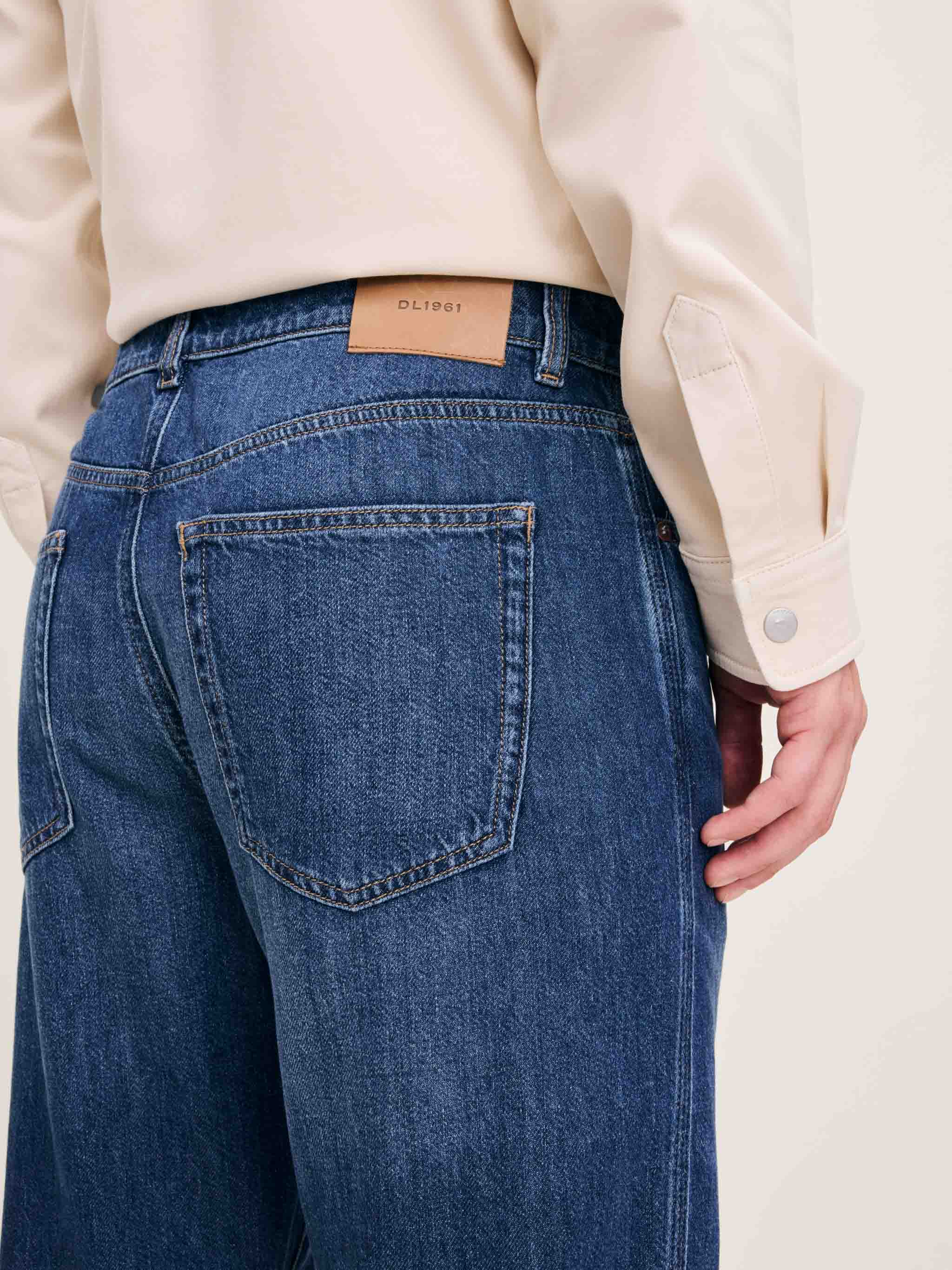 Men's Slim Straight Dark Blue Jeans
