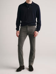 Knit Zip Up Polo Sweater | Navy