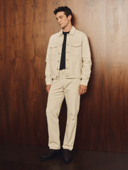 Noah Straight Pants | Ecru Herringbone
