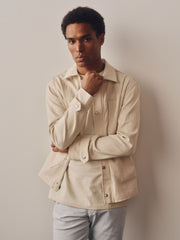 Sean Shirt Jacket | Ecru Herringbone