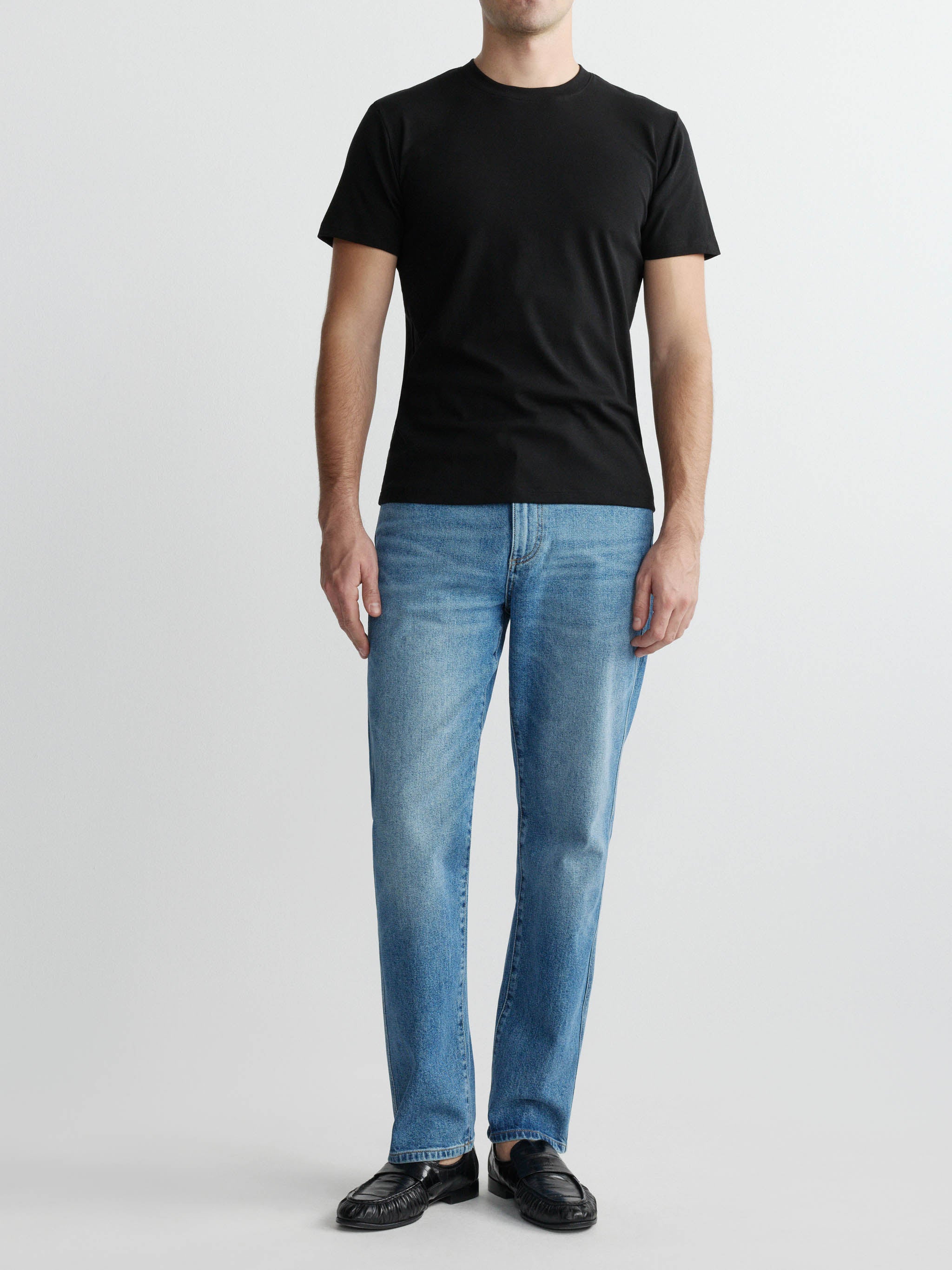 Ribbed Crewneck Tee | Black