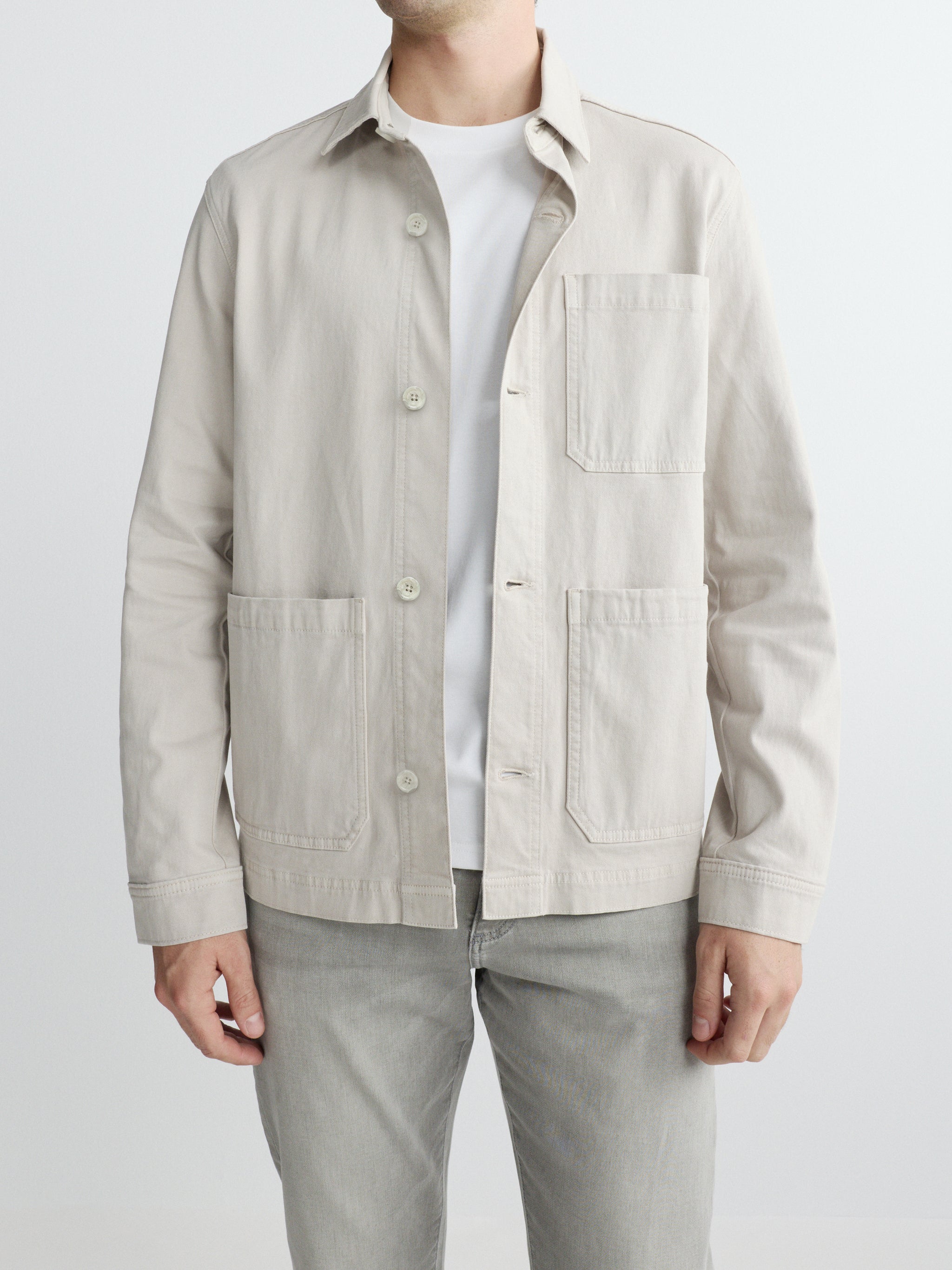 Sean Shirt Jacket | Chalk
