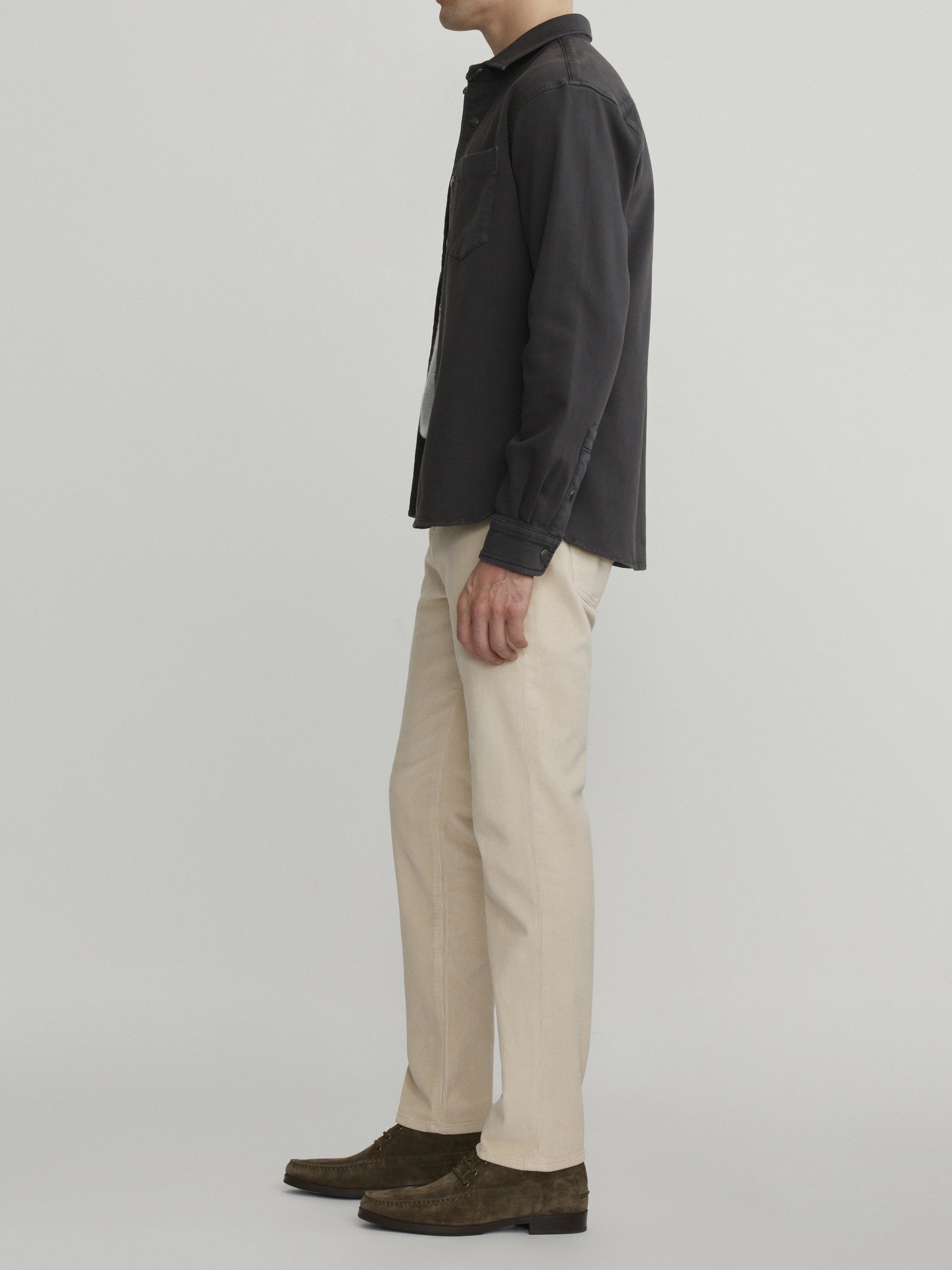 Dominick Knit Denim Shirt | Charcoal